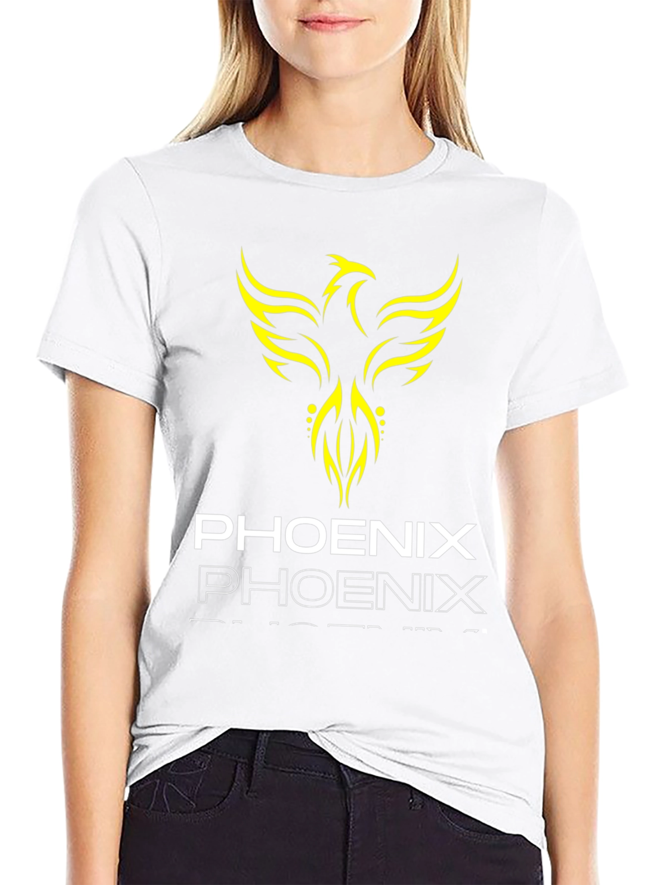 Phoenix Graphic Print Black T-Shirt