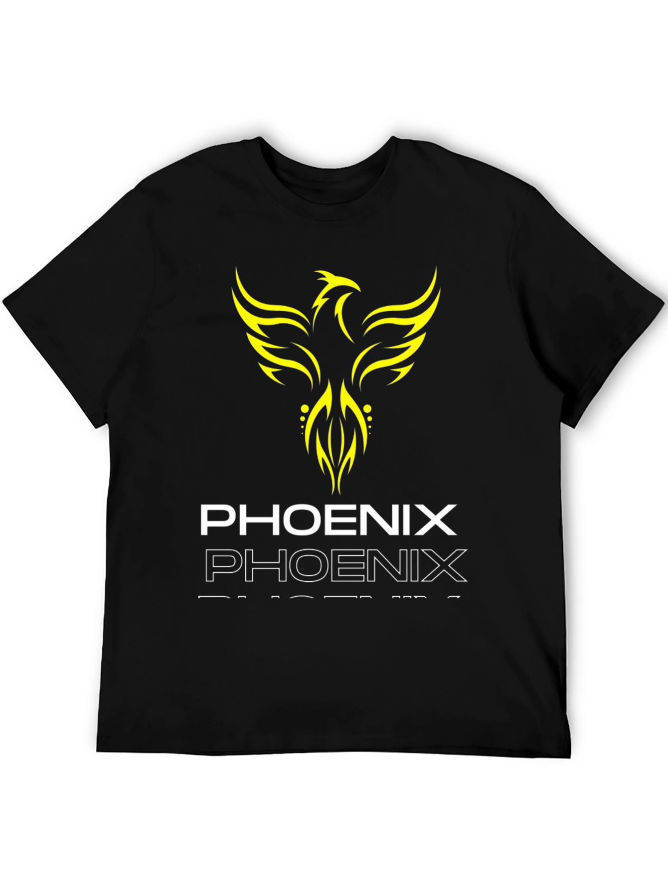 Phoenix Graphic Print Black T-Shirt