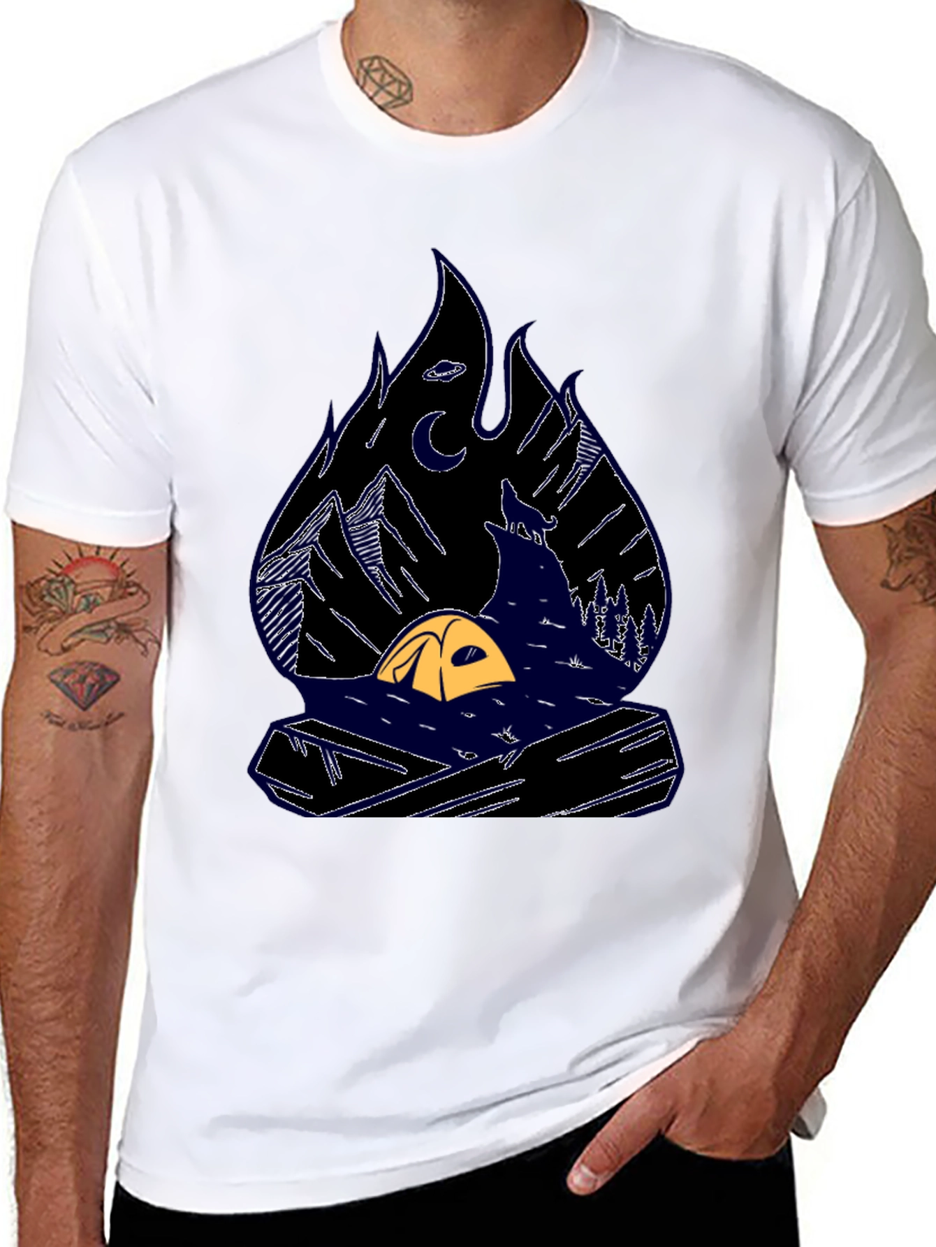 Camping Scene Graphic Tee