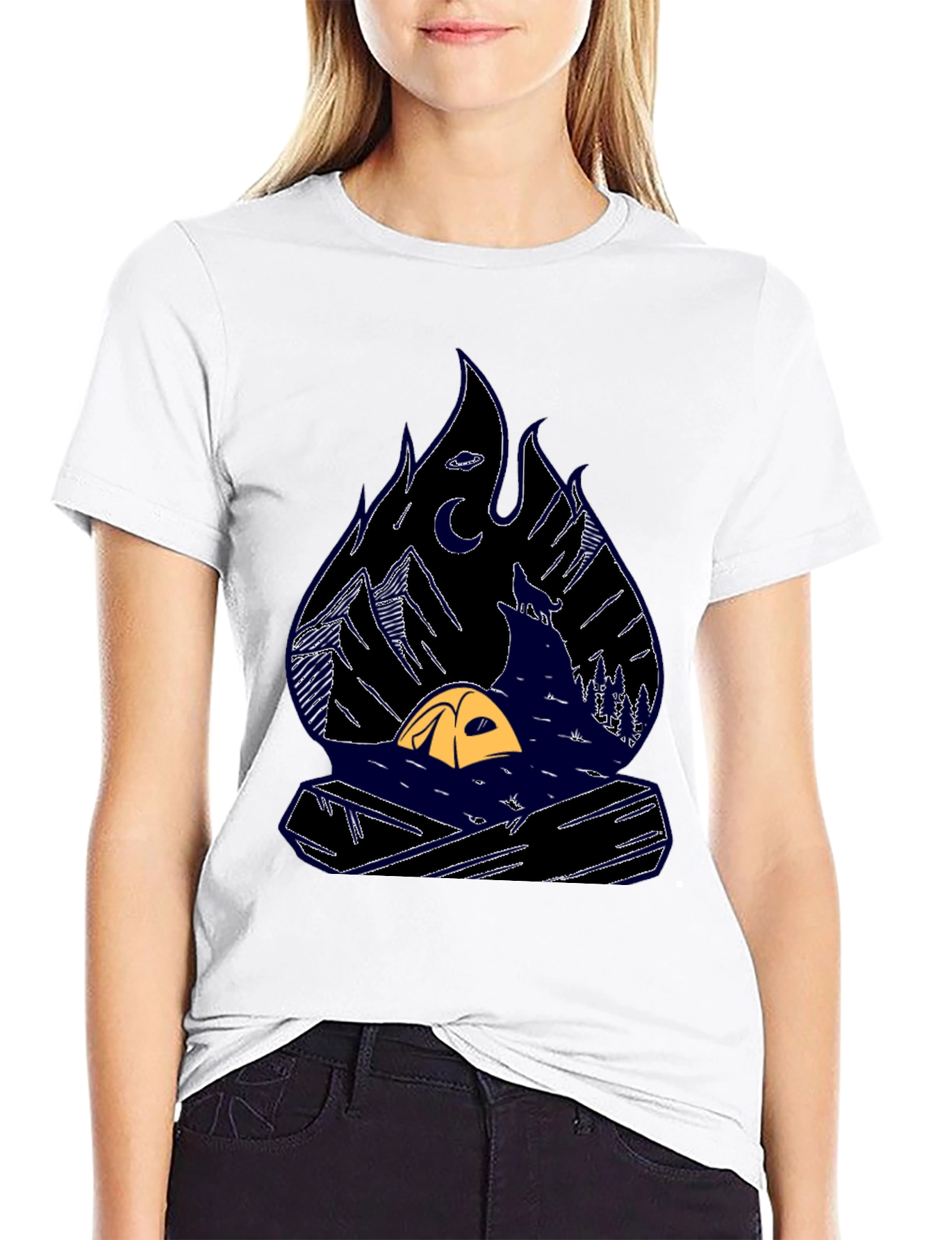 Camping Scene Graphic Tee