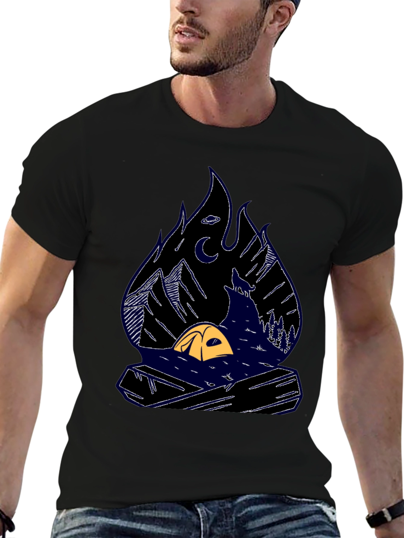 Camping Scene Graphic Tee