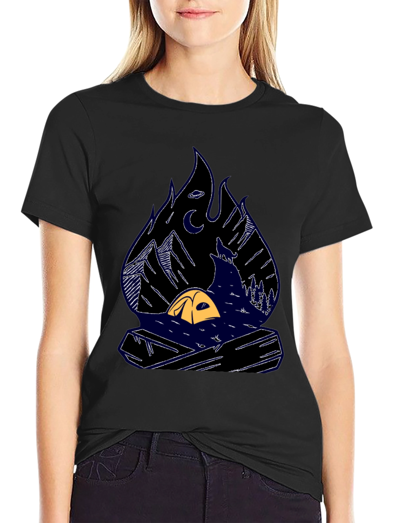 Camping Scene Graphic Tee
