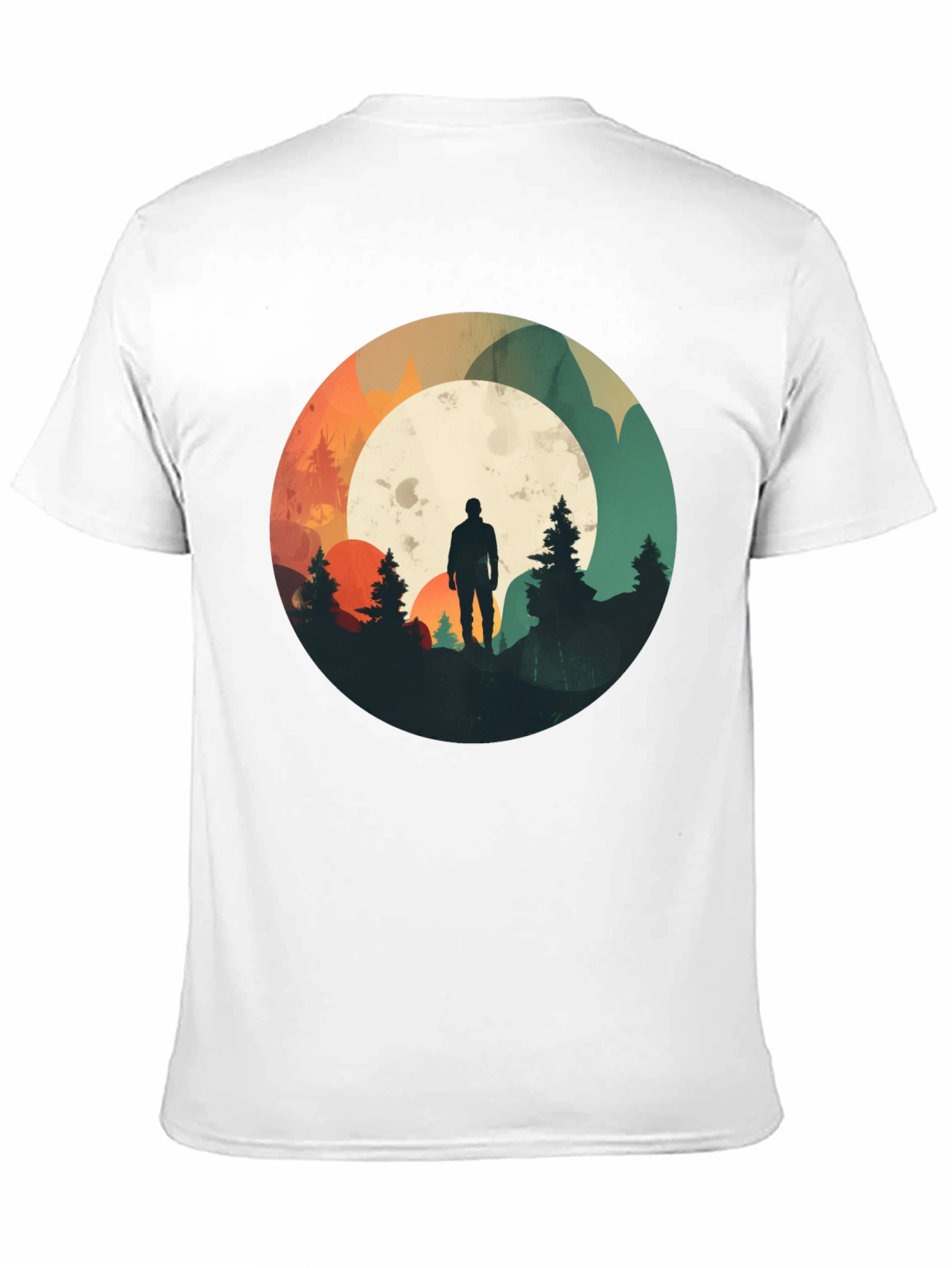 Nature Silhouette Graphic Tee - Black Cotton Blend