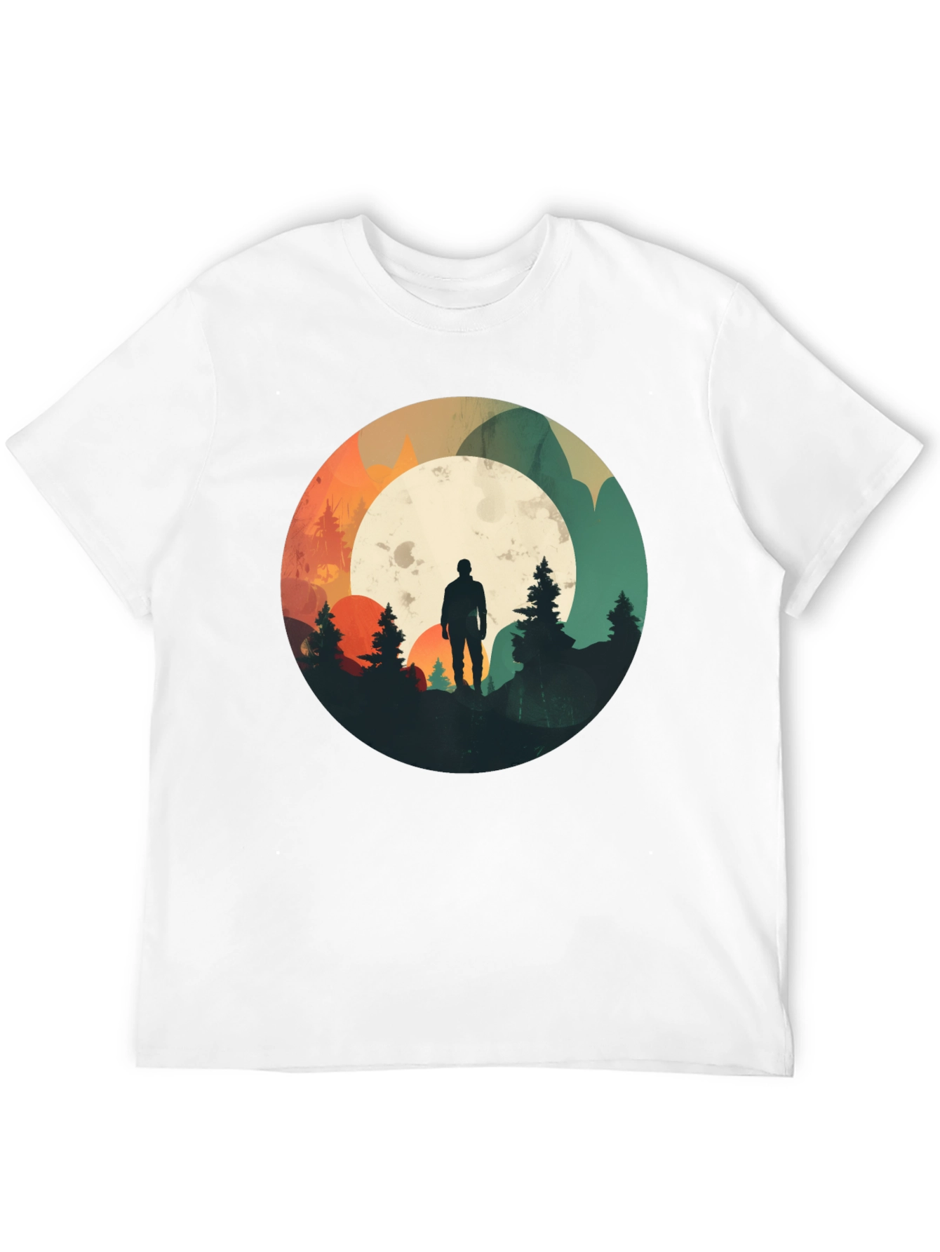 Nature Silhouette Graphic Tee - Black Cotton Blend
