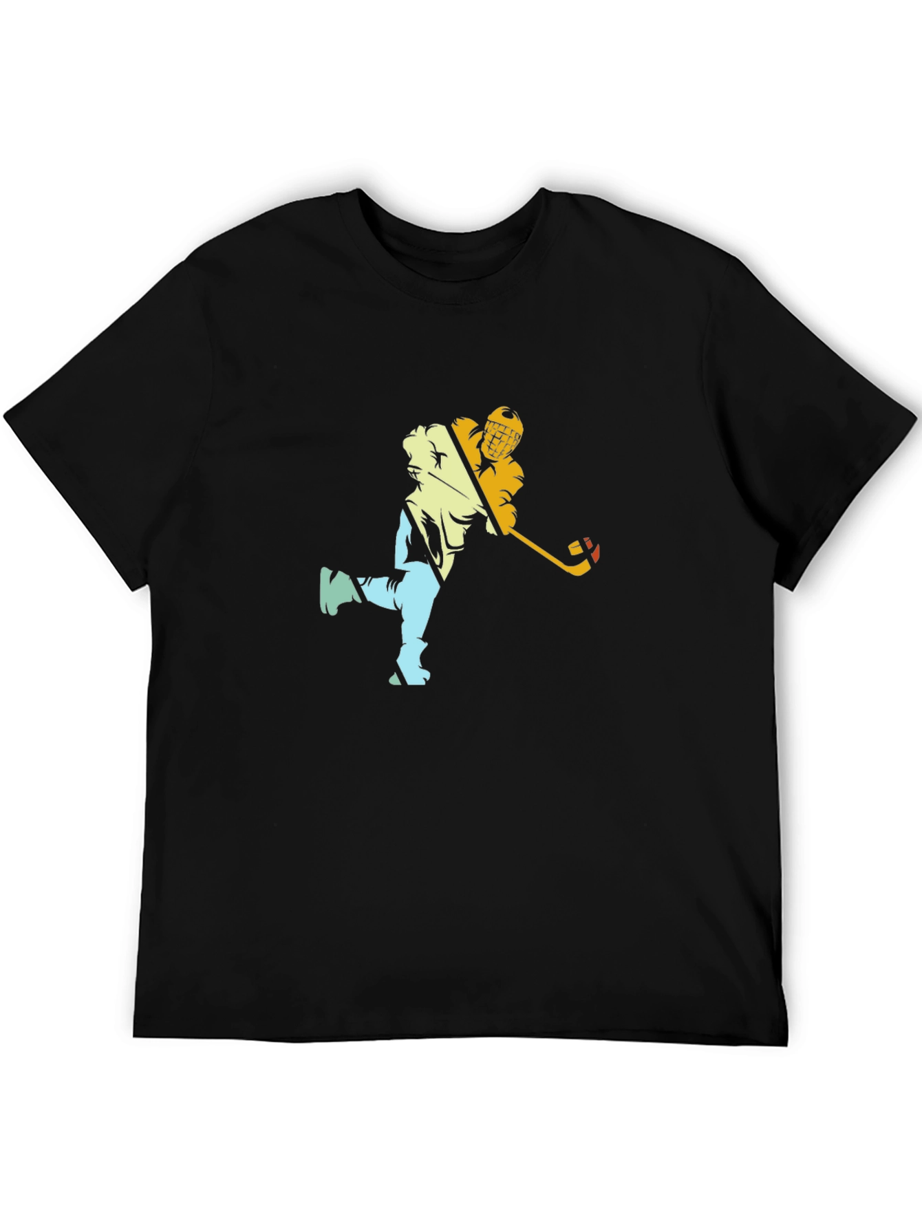 Hockey Player Graphic Black Tee