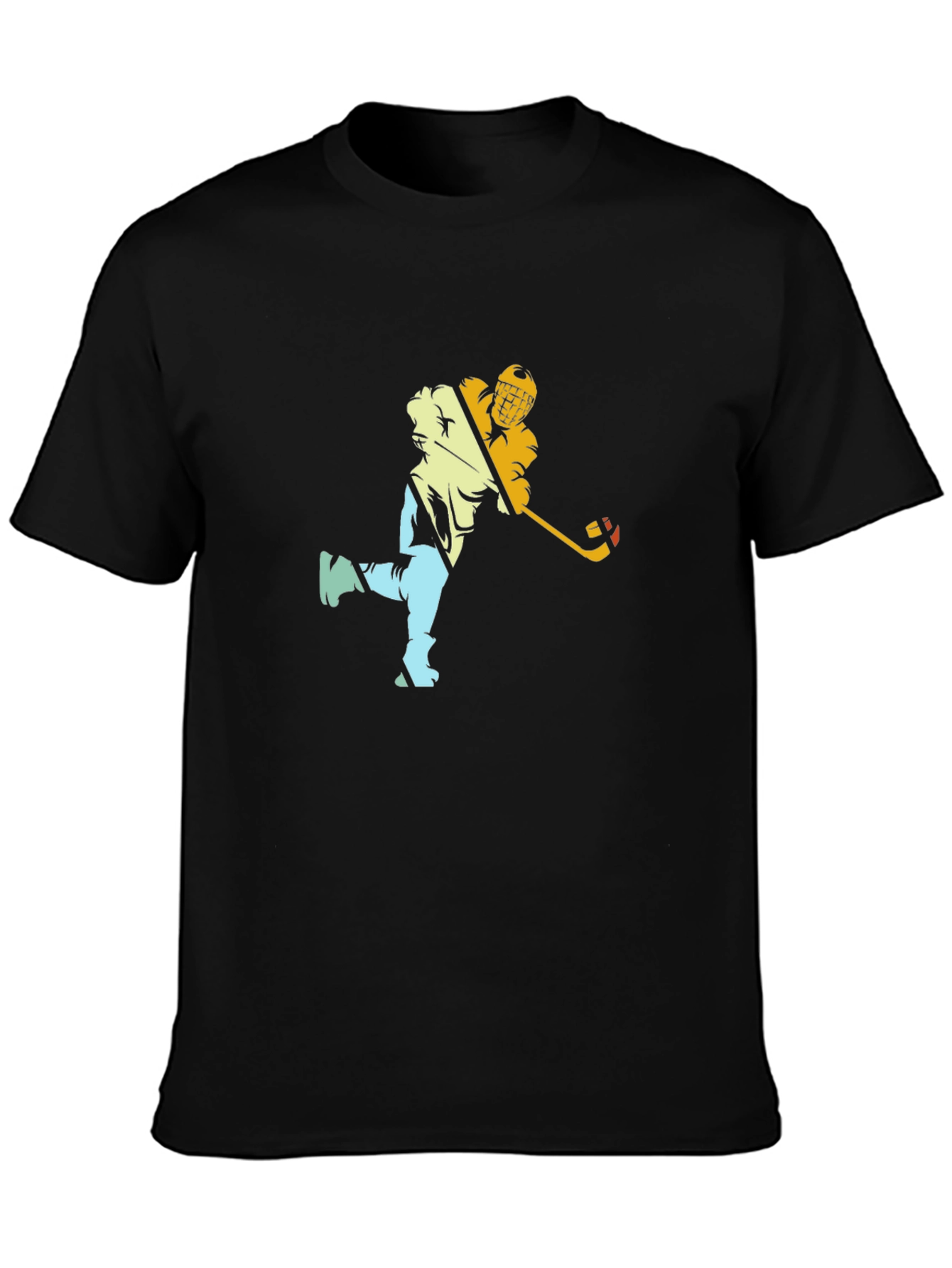 Hockey Player Graphic Black Tee