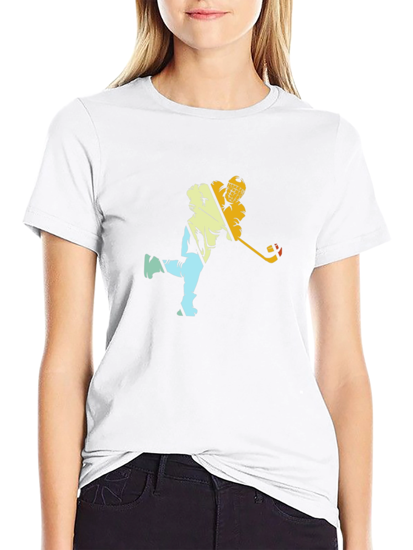 Hockey Player Graphic Black Tee