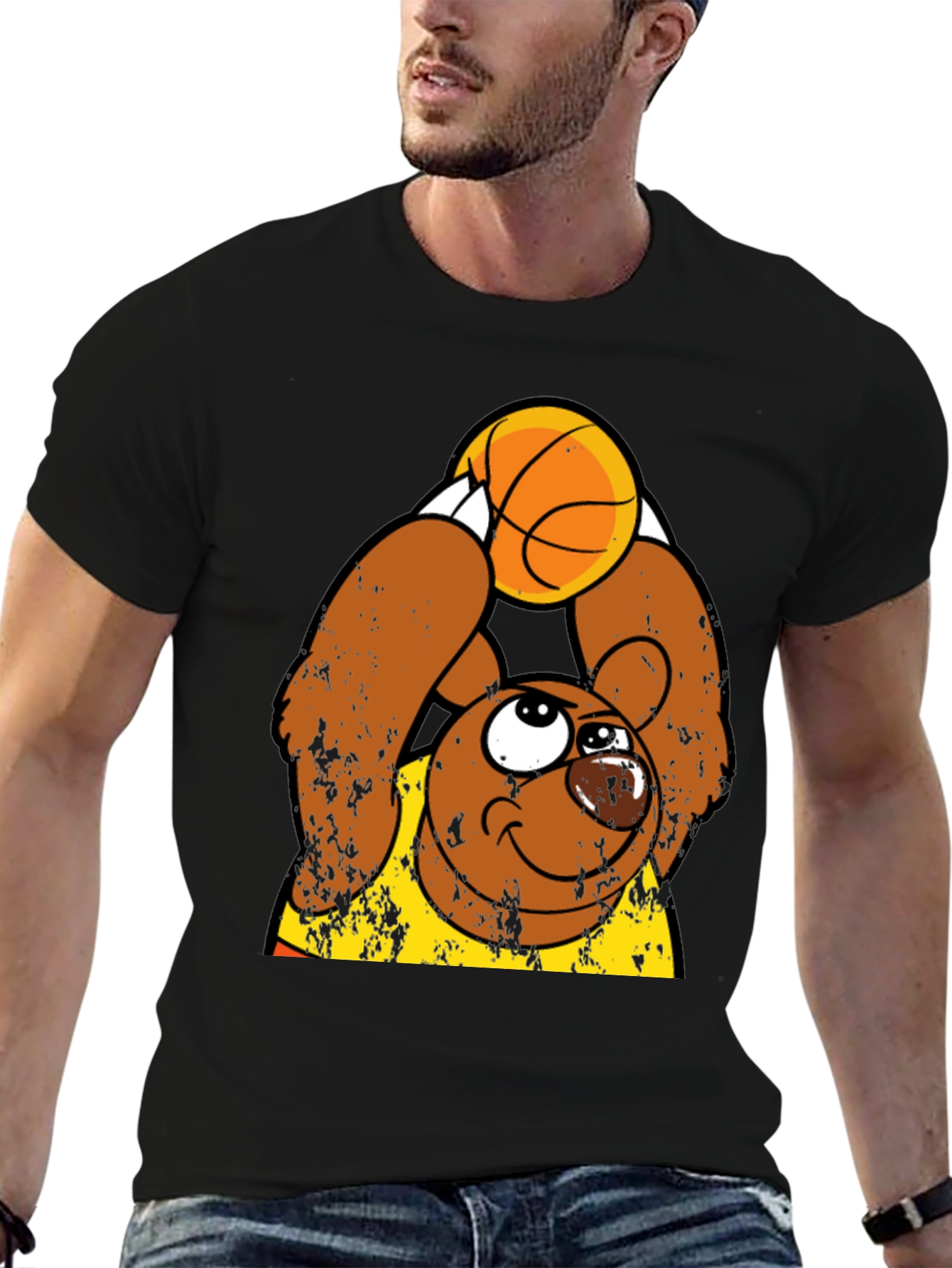 Basketball Bear Graphic Tee - Stylish & Fun
