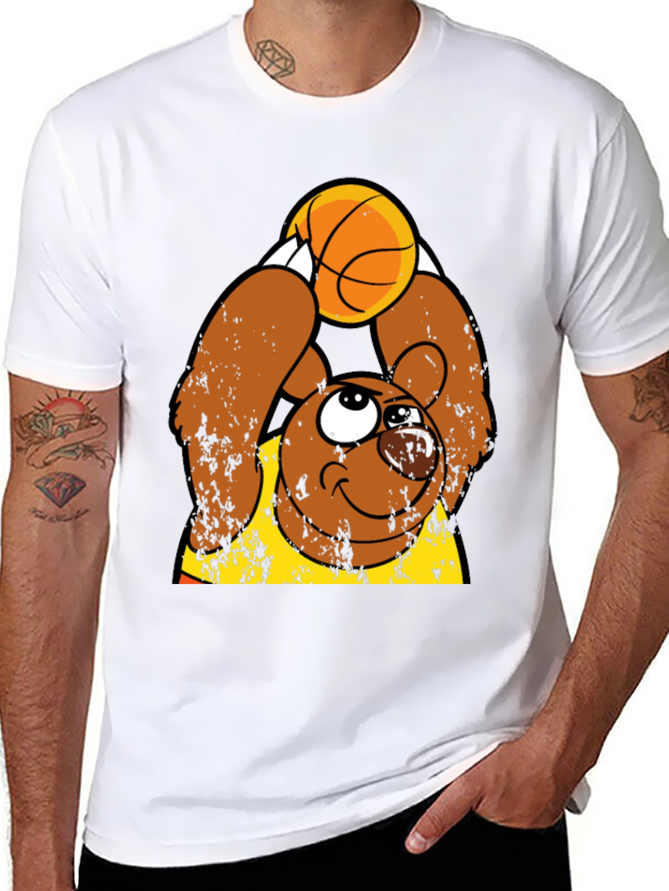 Basketball Bear Graphic Tee - Stylish & Fun