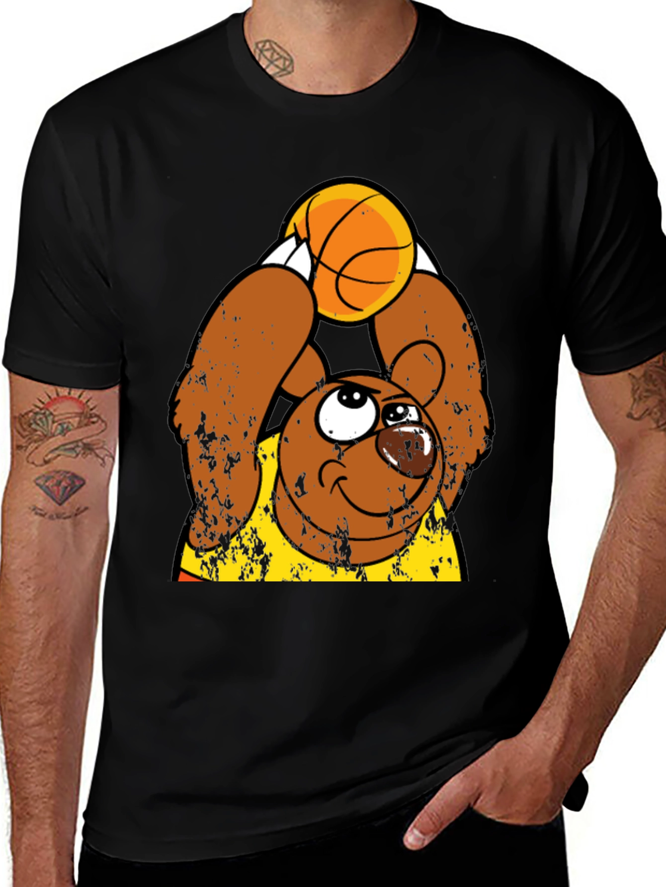 Basketball Bear Graphic Tee - Stylish & Fun