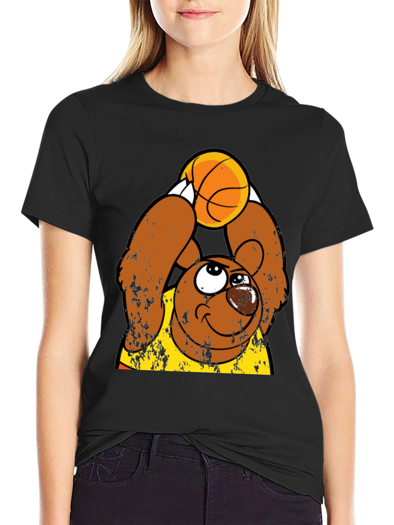 Basketball Bear Graphic Tee - Stylish & Fun