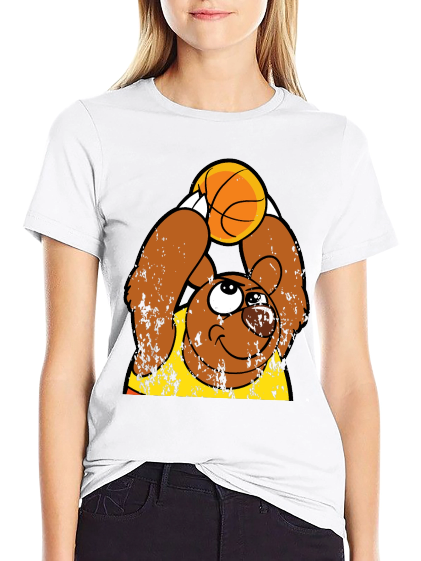 Basketball Bear Graphic Tee - Stylish & Fun
