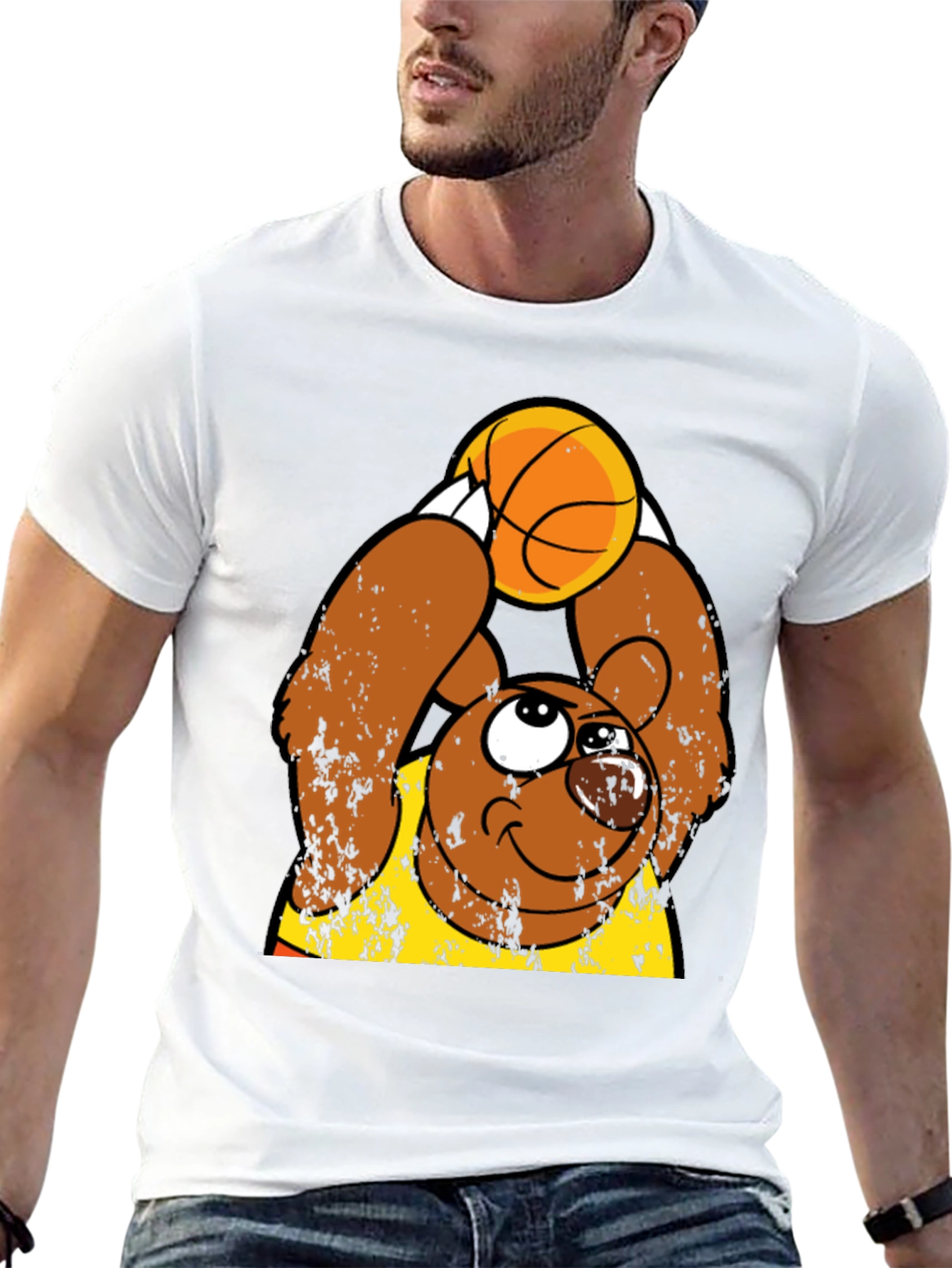 Basketball Bear Graphic Tee - Stylish & Fun
