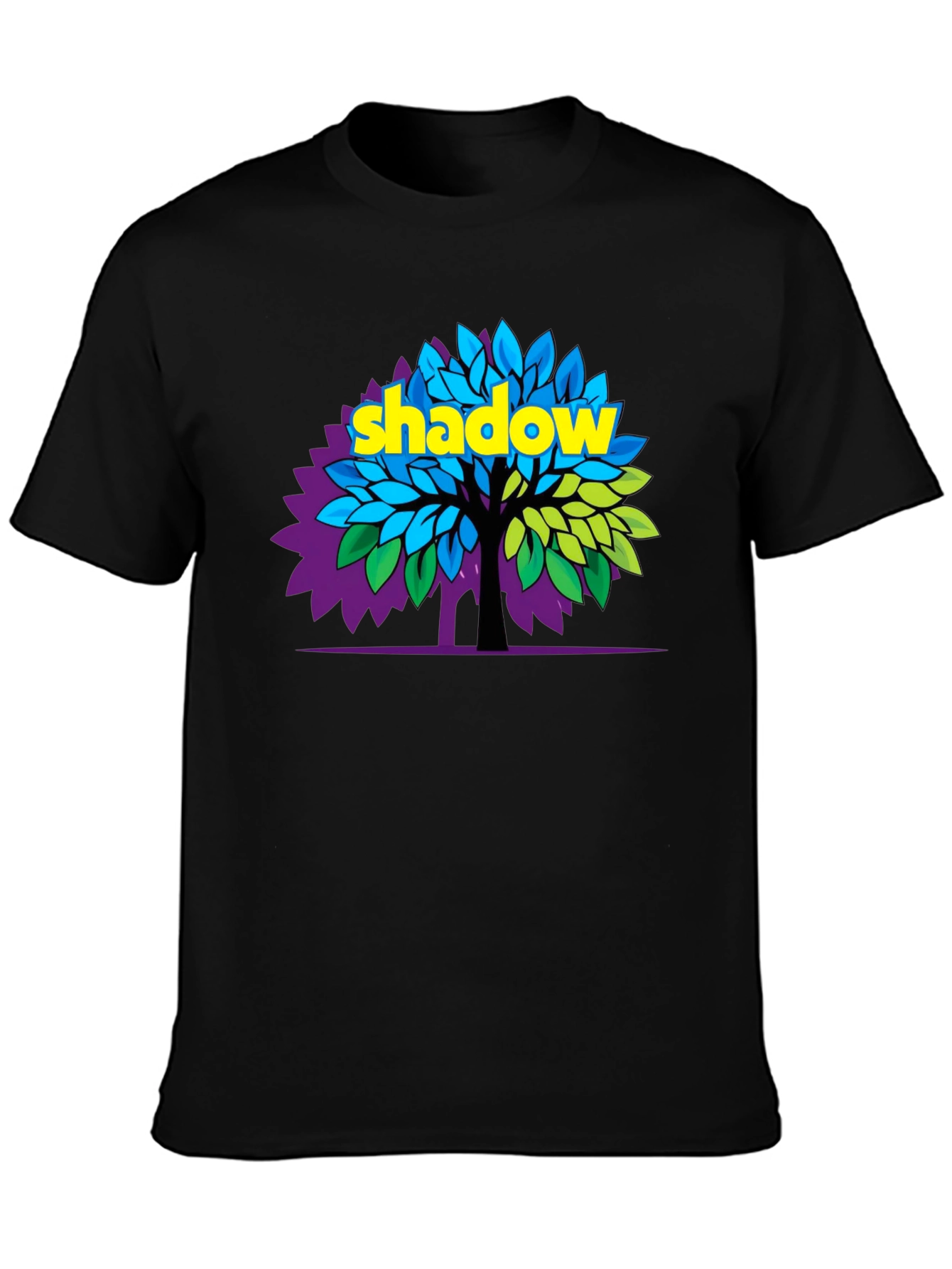 Shadow Tree Graphic Print Black T-Shirt