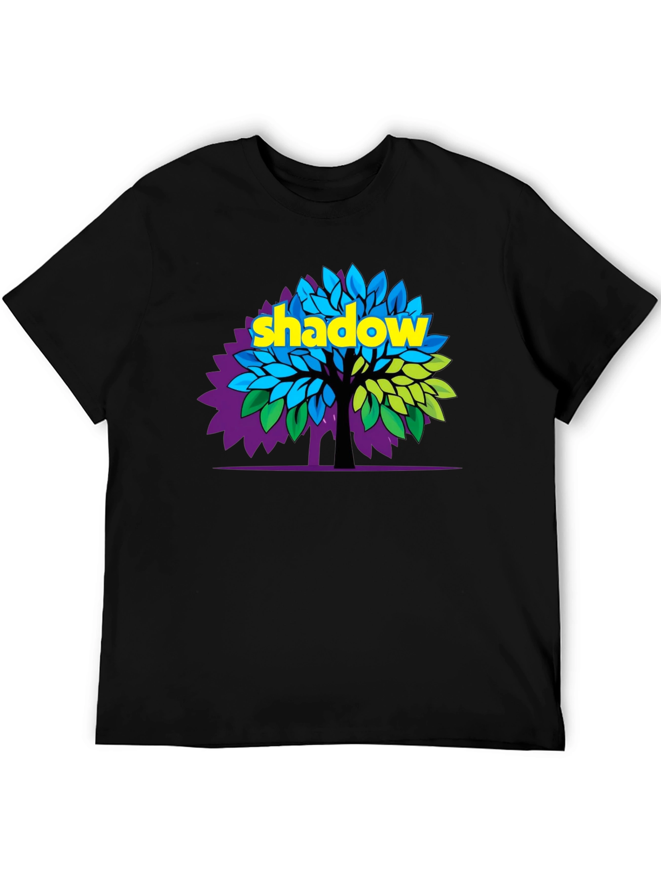 Shadow Tree Graphic Print Black T-Shirt