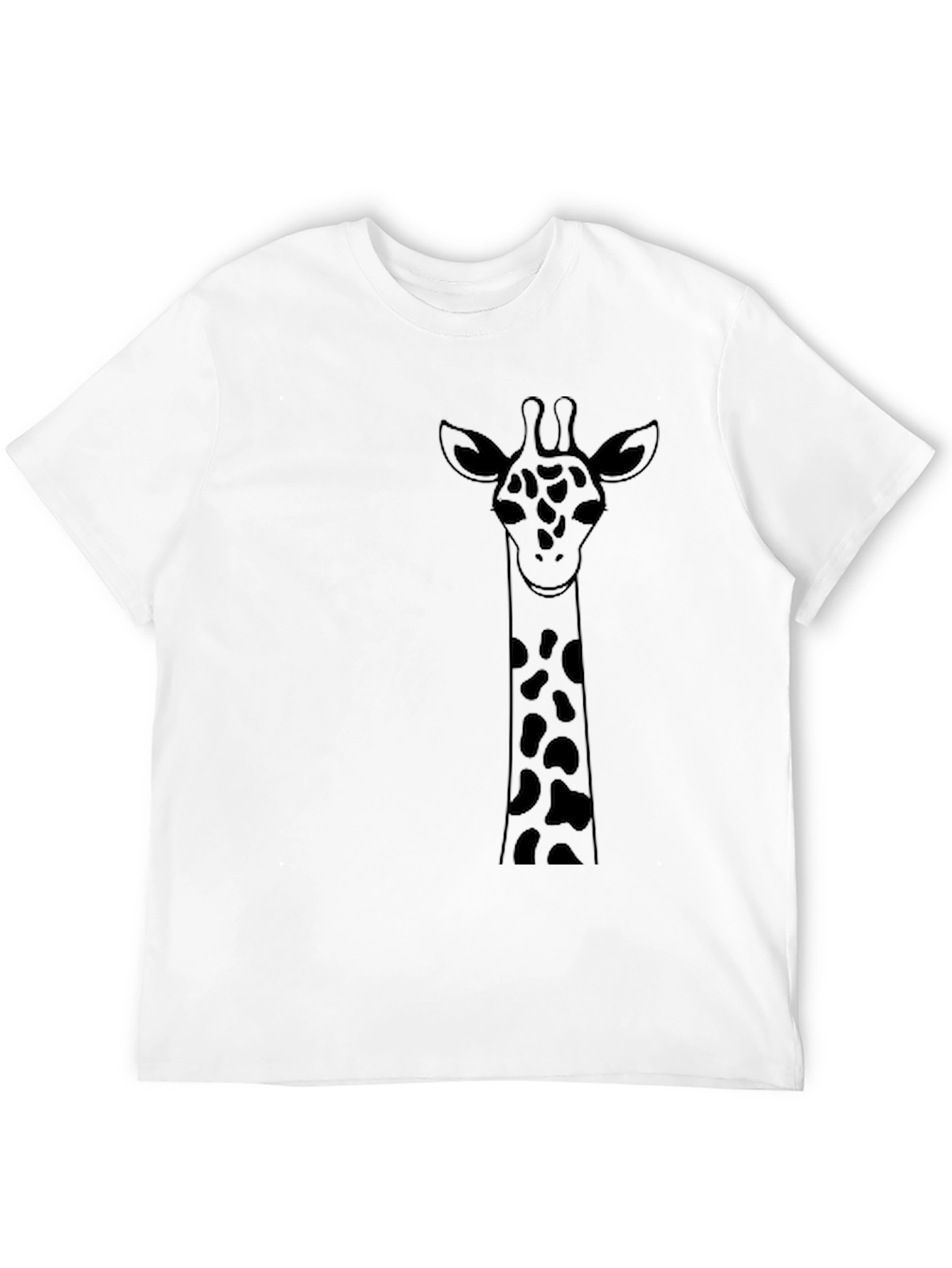Giraffe Graphic Tee - Black Cotton T-Shirt
