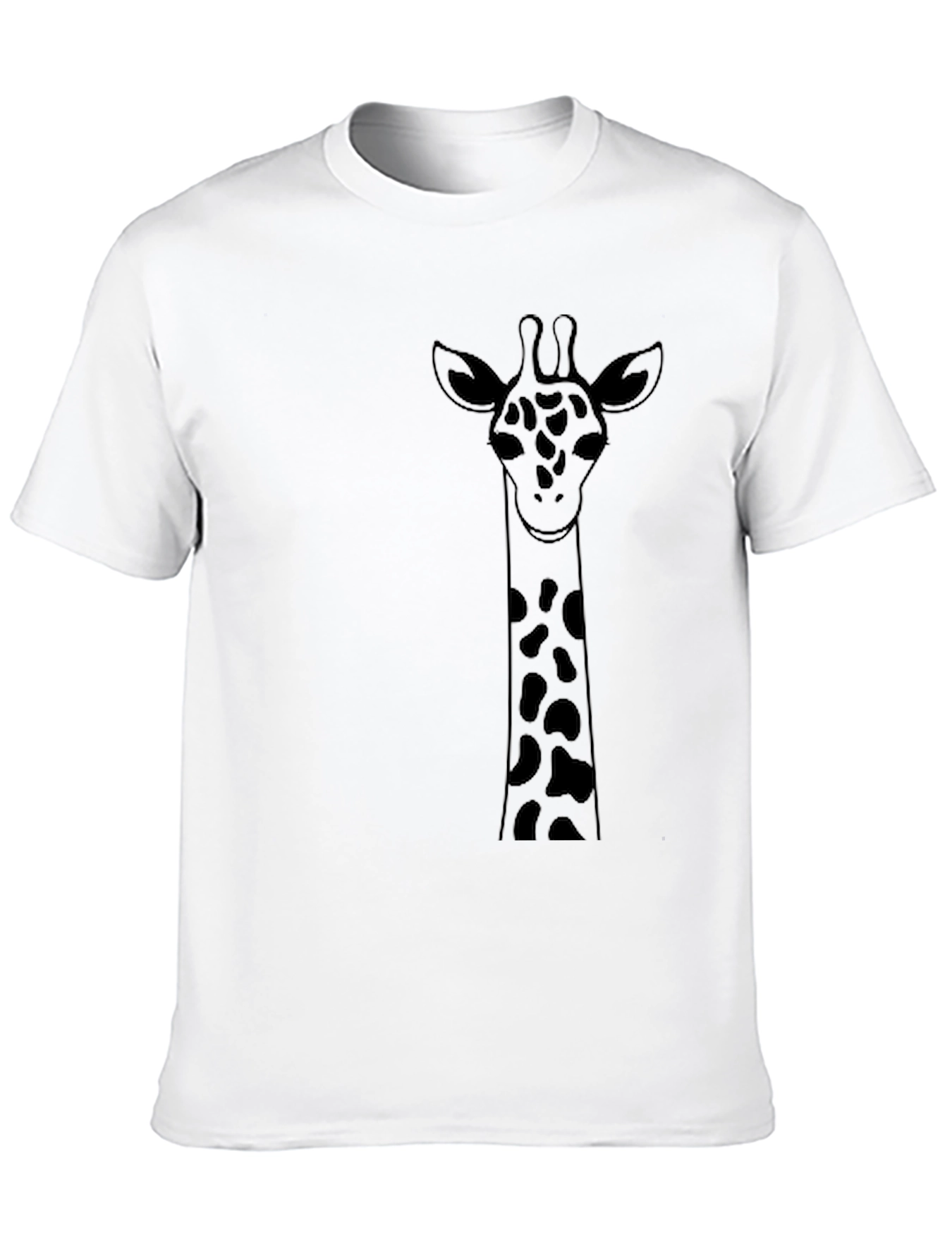 Giraffe Graphic Tee - Black Cotton T-Shirt