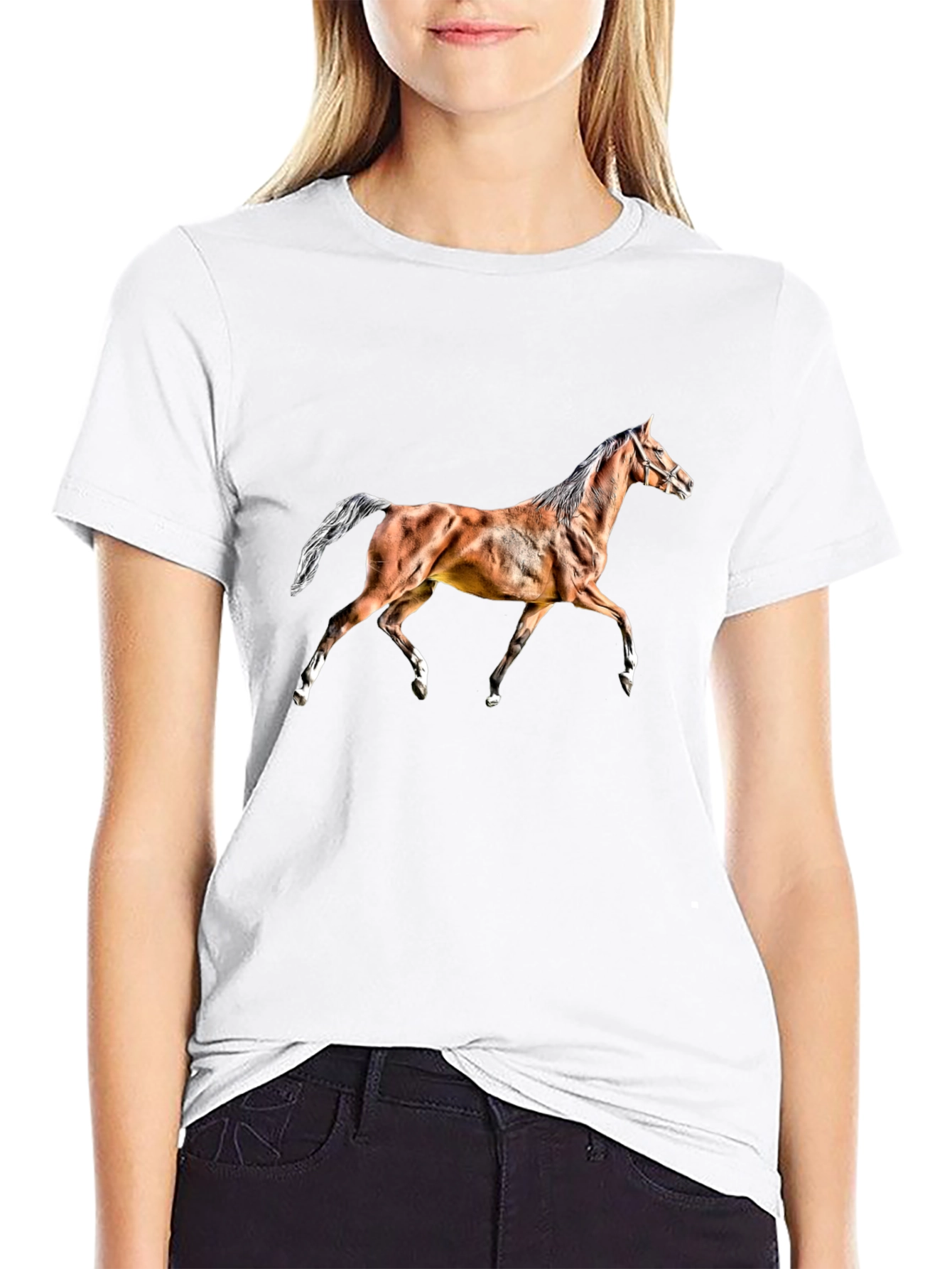 Horse Graphic T-Shirt - Mens Black Tee