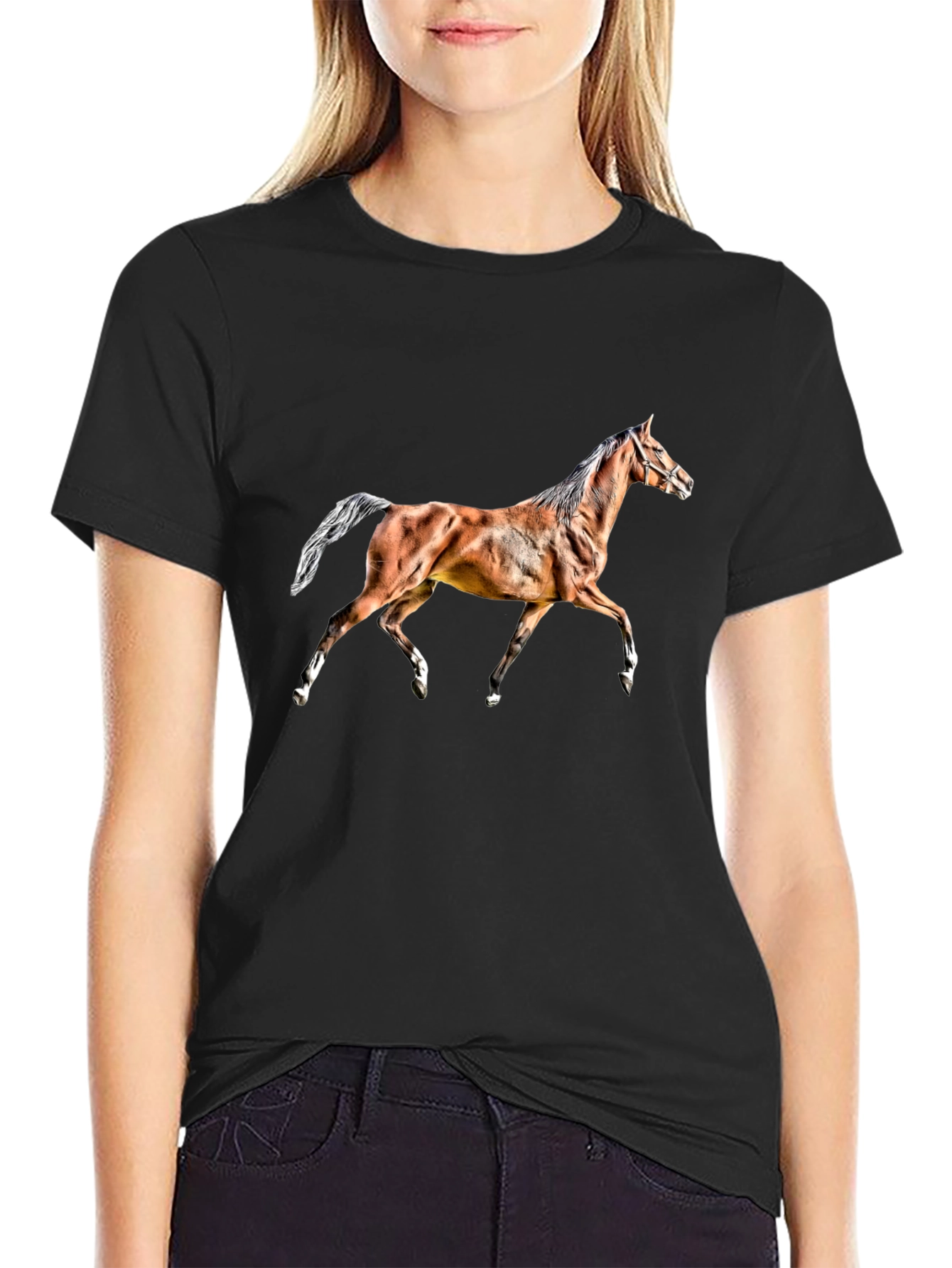 Horse Graphic T-Shirt - Mens Black Tee