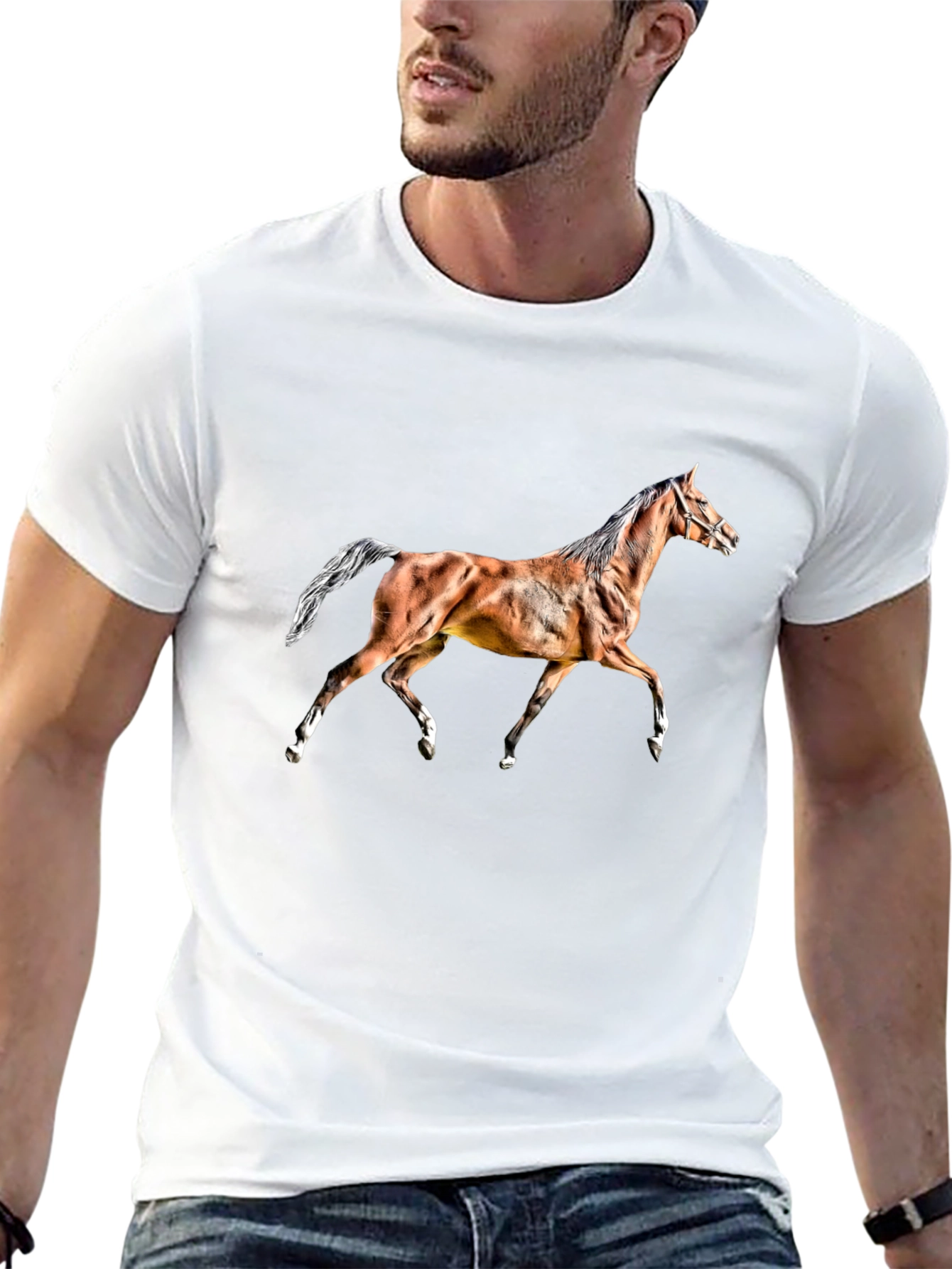 Horse Graphic T-Shirt - Mens Black Tee