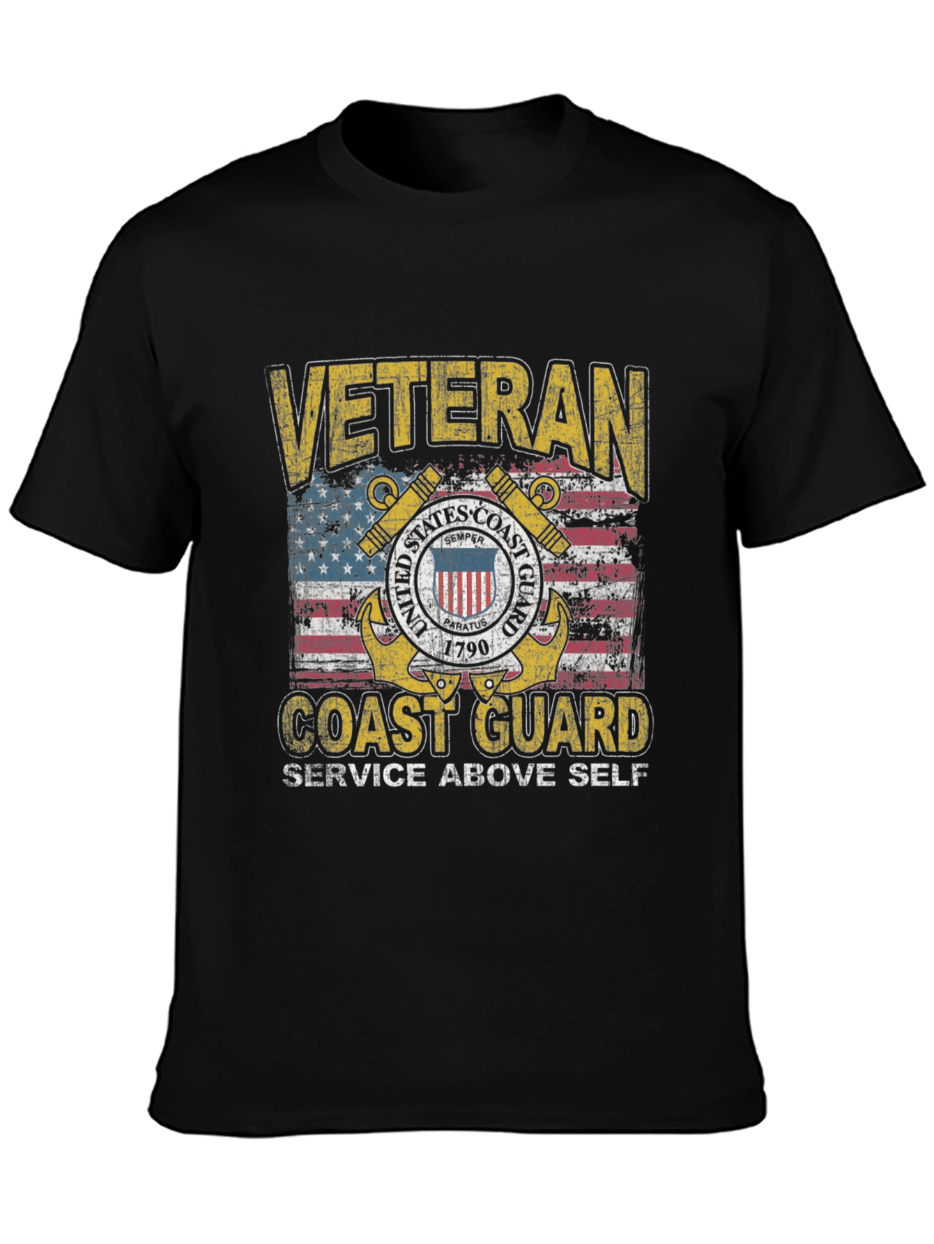 Veteran Coast Guard Distressed Graphic Tee