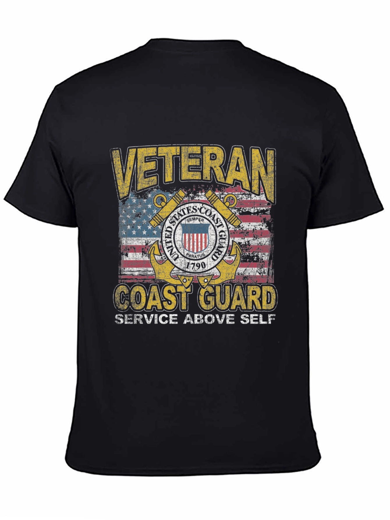 Veteran Coast Guard Distressed Graphic Tee