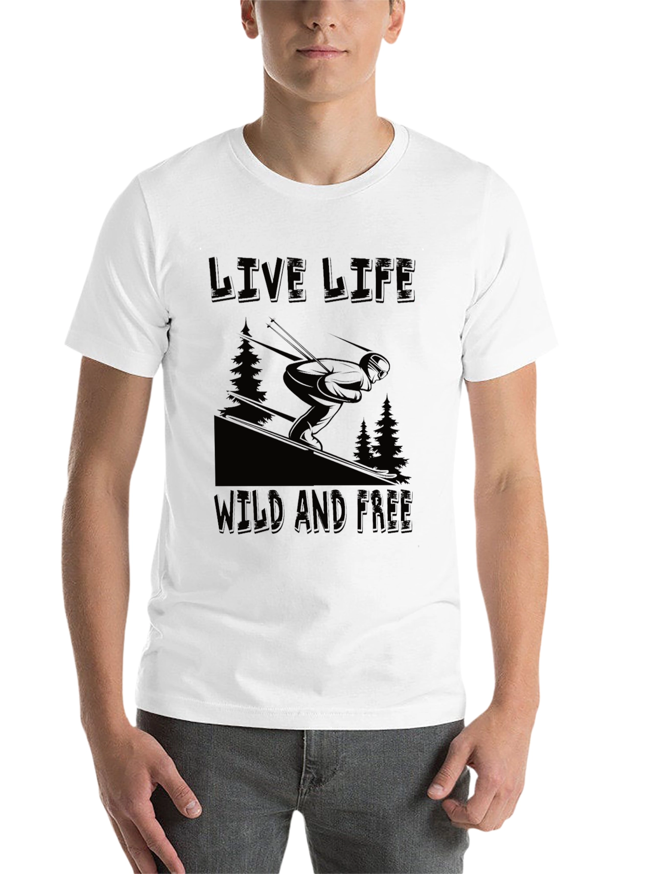 Live Life Wild and Free Graphic Tee - Black