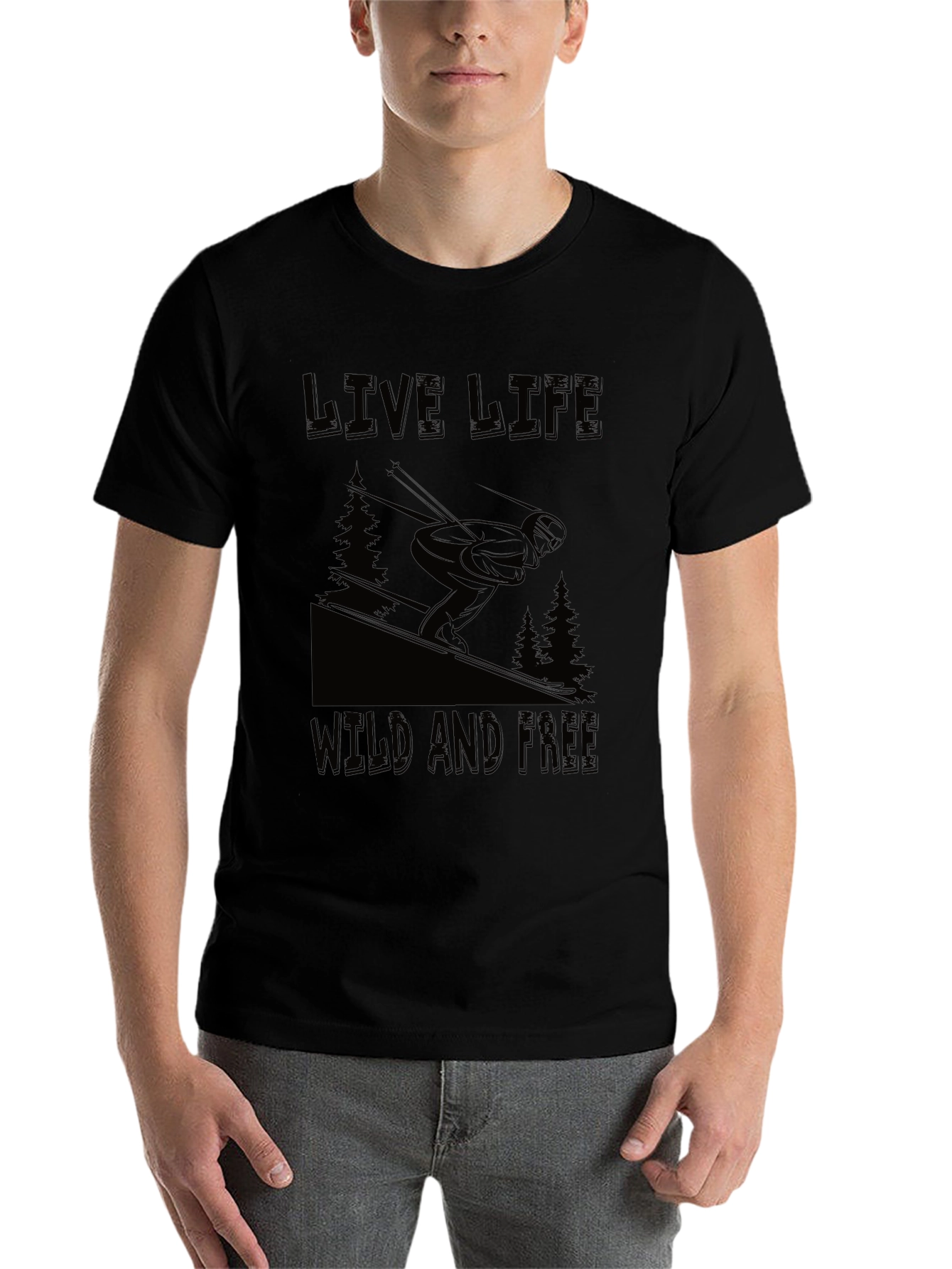 Live Life Wild and Free Graphic Tee - Black