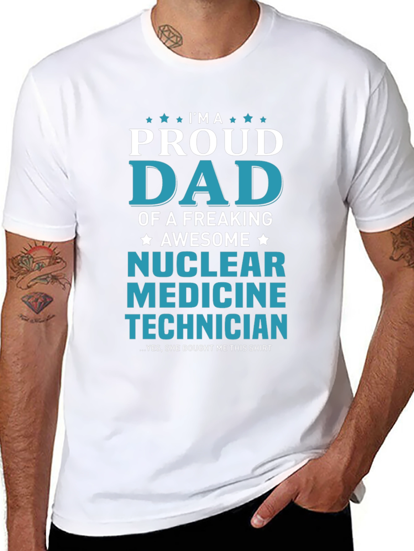 Proud Dad Nuclear Medicine Technician Graphic T-Shirt