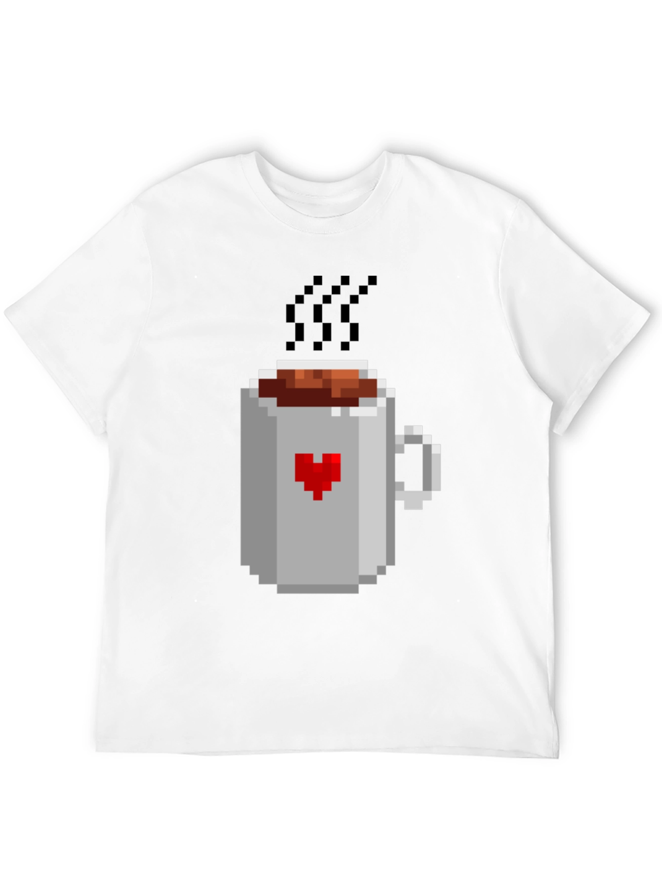 Pixel Heart Coffee Mug T-Shirt - Gamer Style Tee
