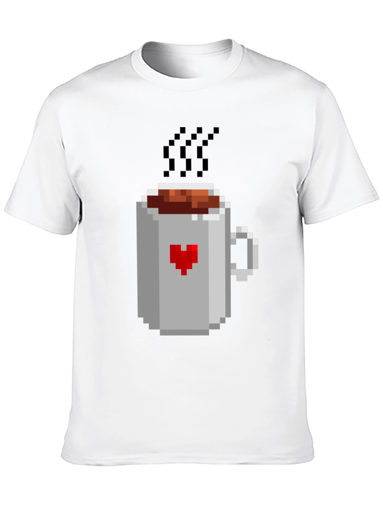 Pixel Heart Coffee Mug T-Shirt - Gamer Style Tee