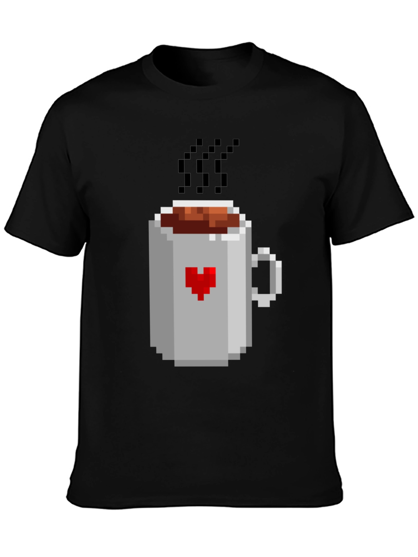 Pixel Heart Coffee Mug T-Shirt - Gamer Style Tee