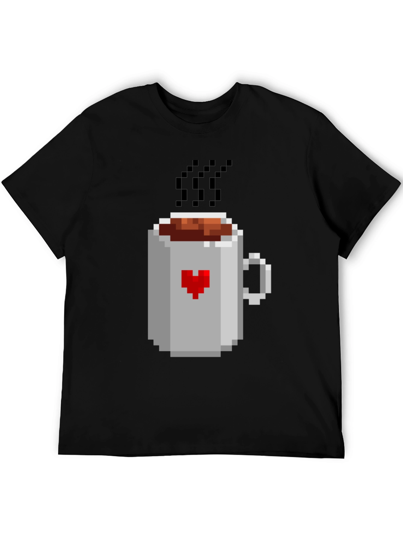 Pixel Heart Coffee Mug T-Shirt - Gamer Style Tee