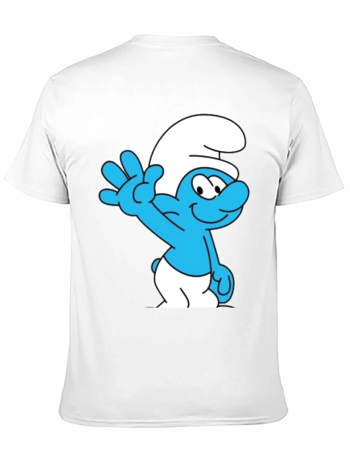 Smurf Cartoon Graphic Black T-Shirt