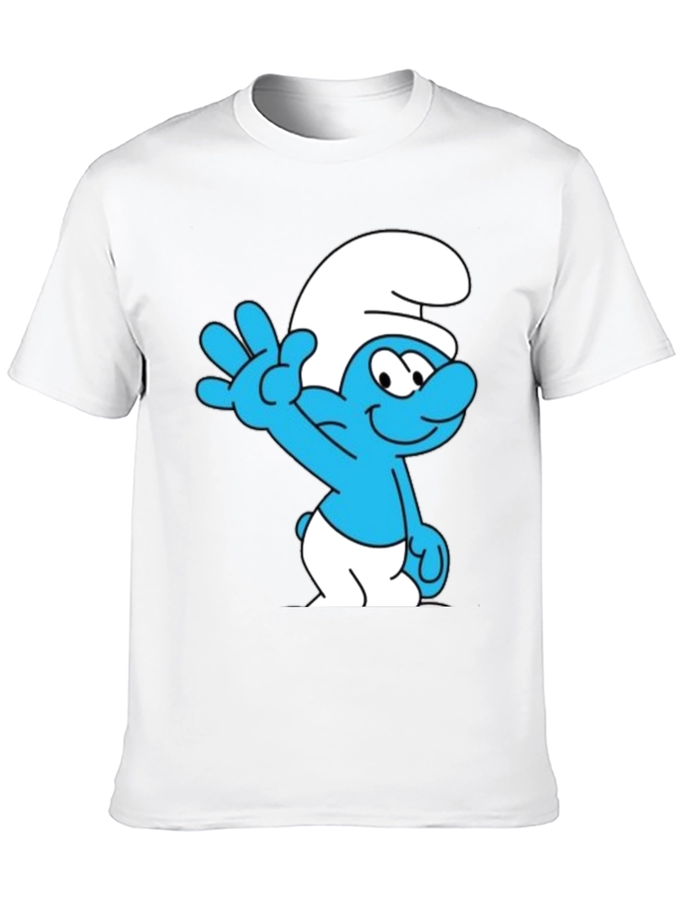 Smurf Cartoon Graphic Black T-Shirt