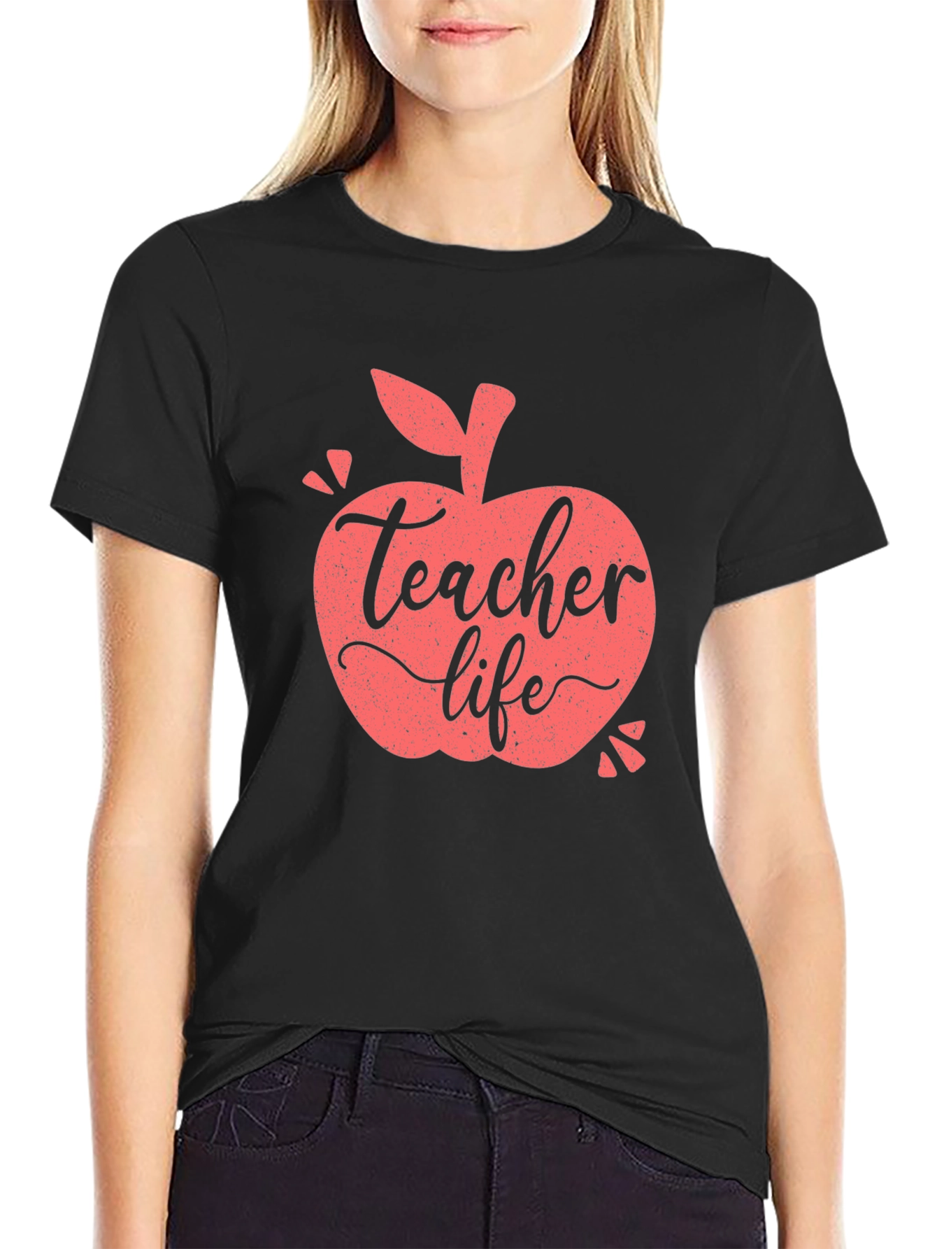 Teacher Life Apple Graphic T-Shirt