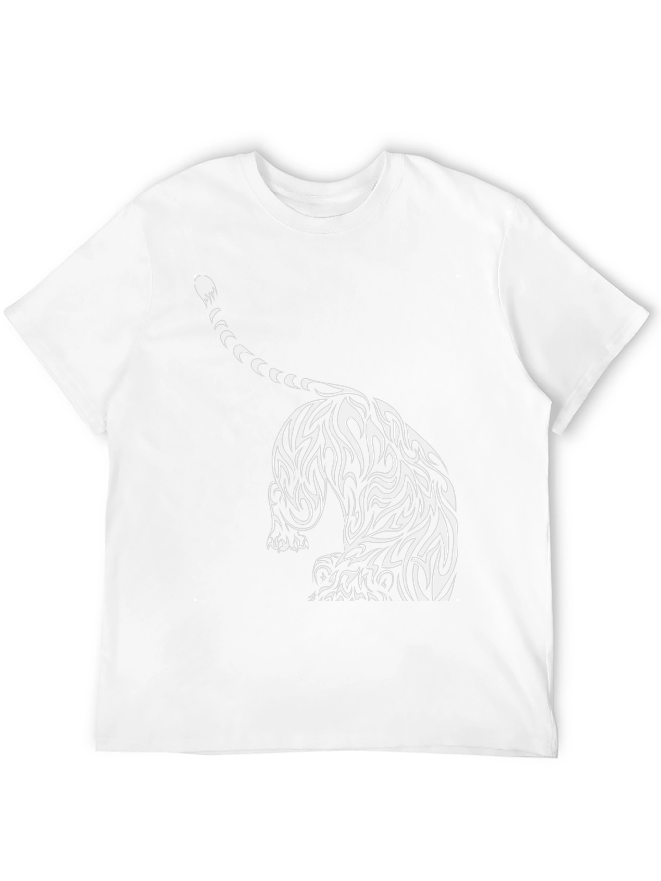 Black T-Shirt with Tribal Tiger Design