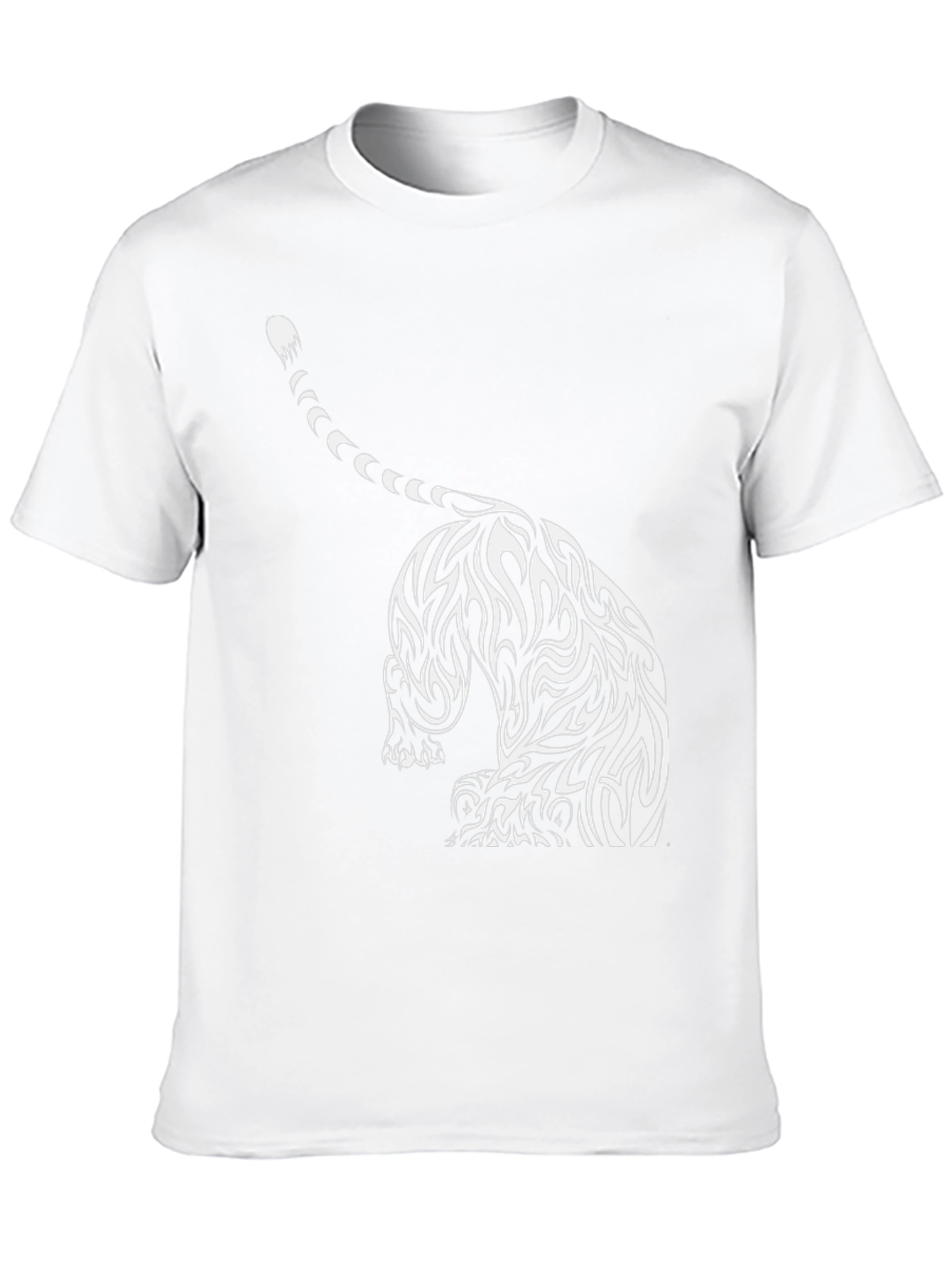 Black T-Shirt with Tribal Tiger Design