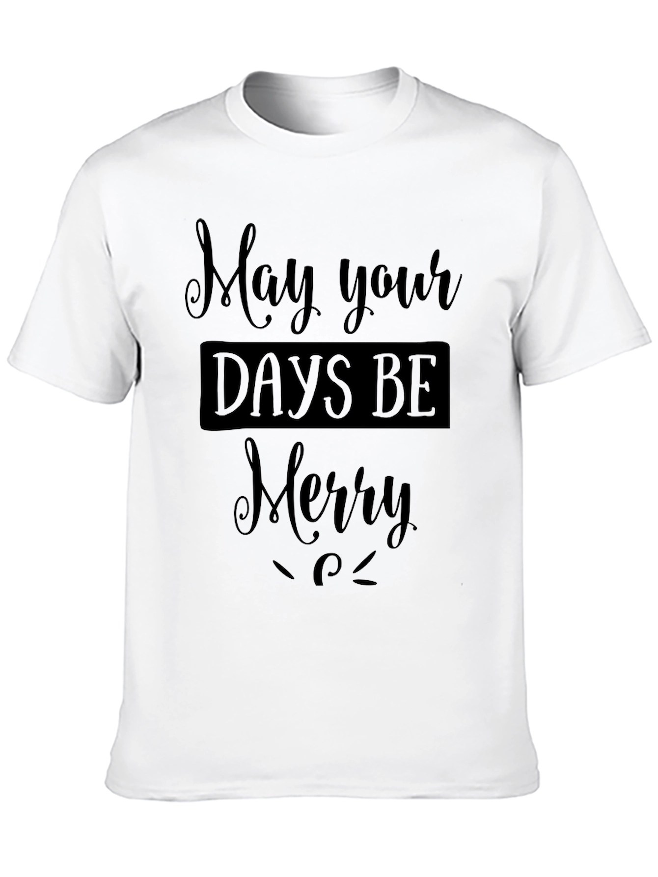 Merry Days Black T-Shirt Holiday Festive Apparel