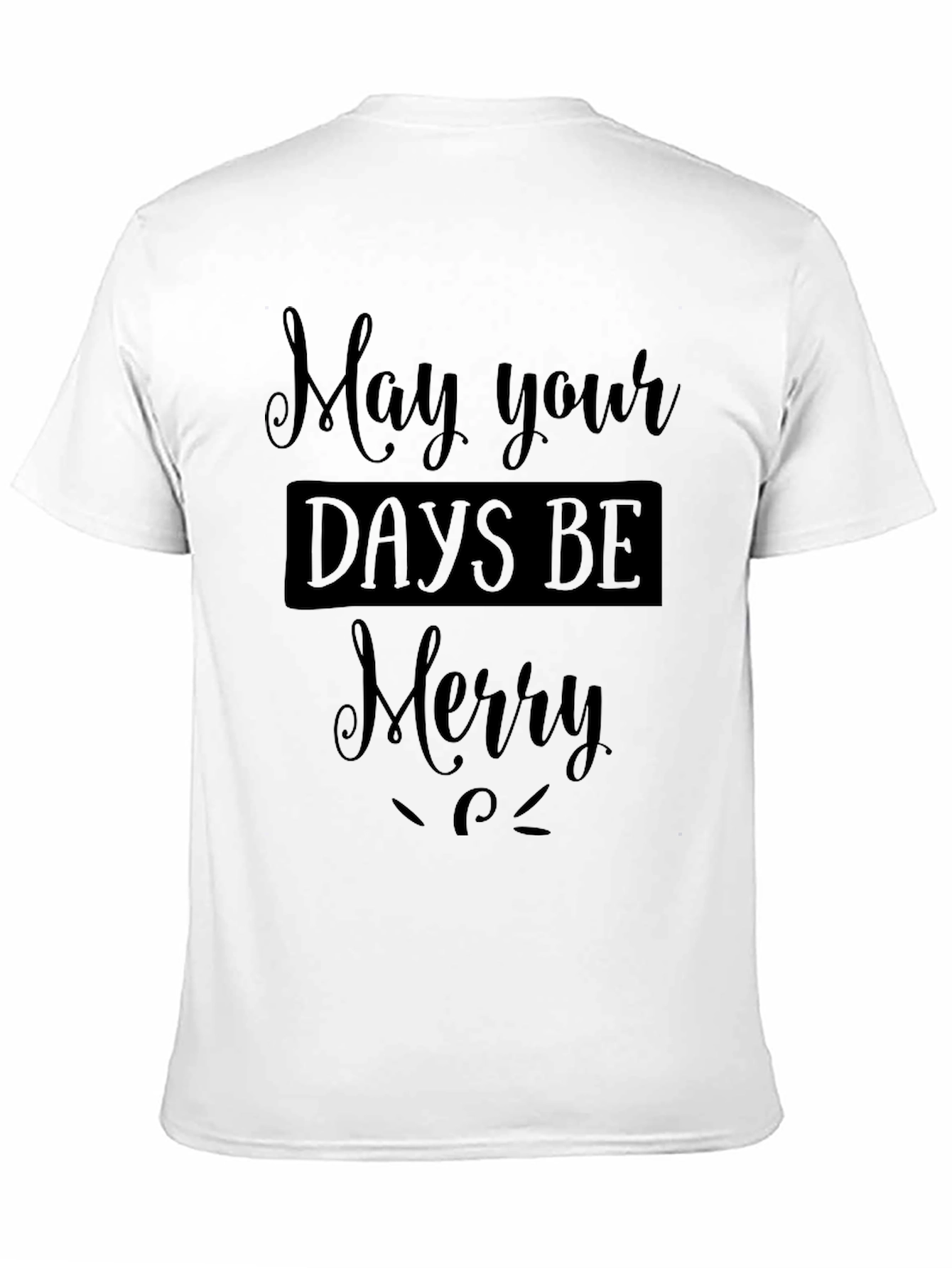 Merry Days Black T-Shirt Holiday Festive Apparel