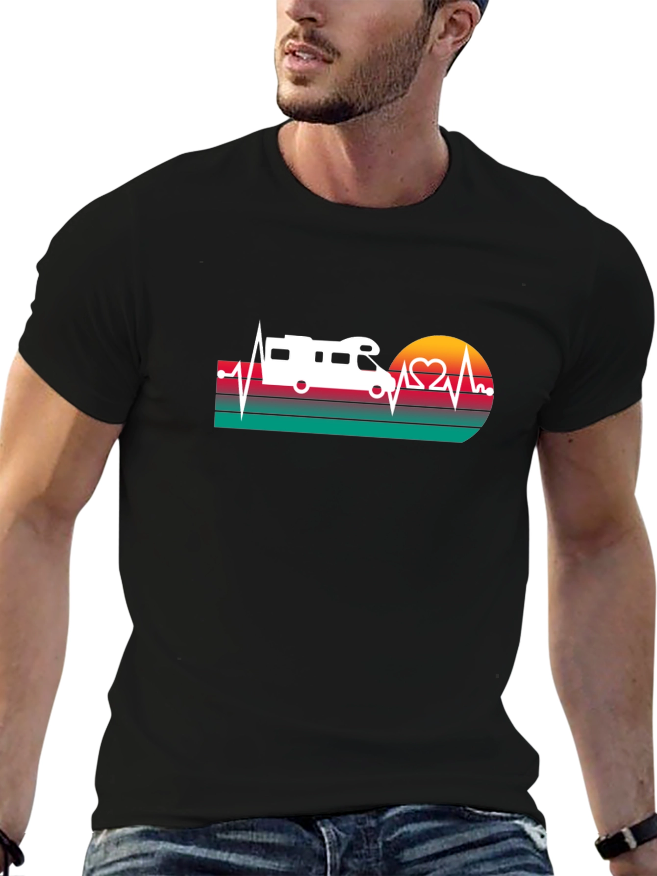 RV Heartbeat T-Shirt - Camping Lovers Tee