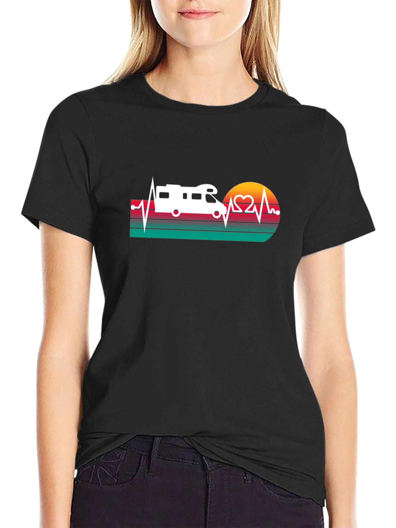 RV Heartbeat T-Shirt - Camping Lovers Tee
