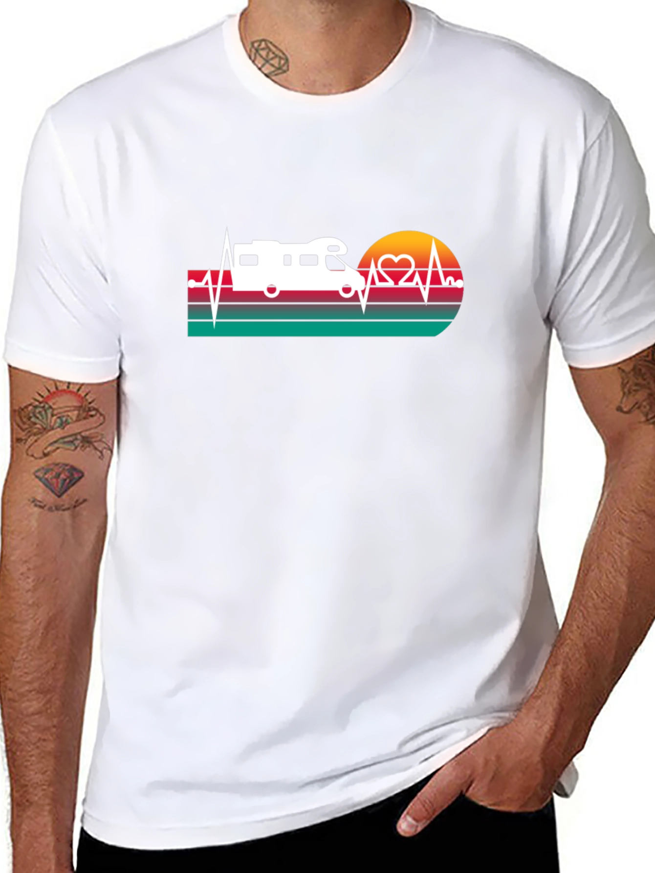 RV Heartbeat T-Shirt - Camping Lovers Tee