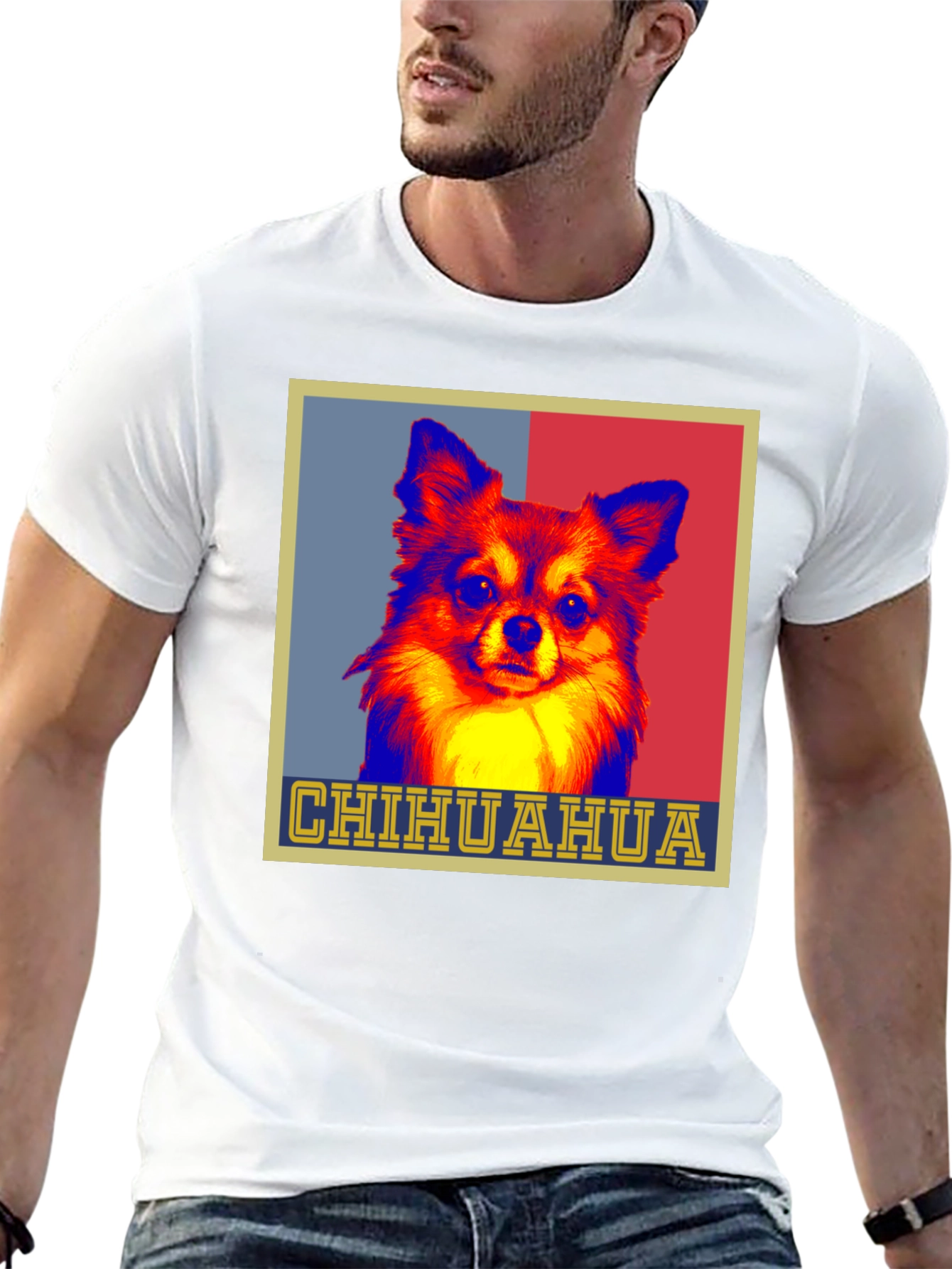 Chihuahua Dog Pop Art Graphic Print Tee