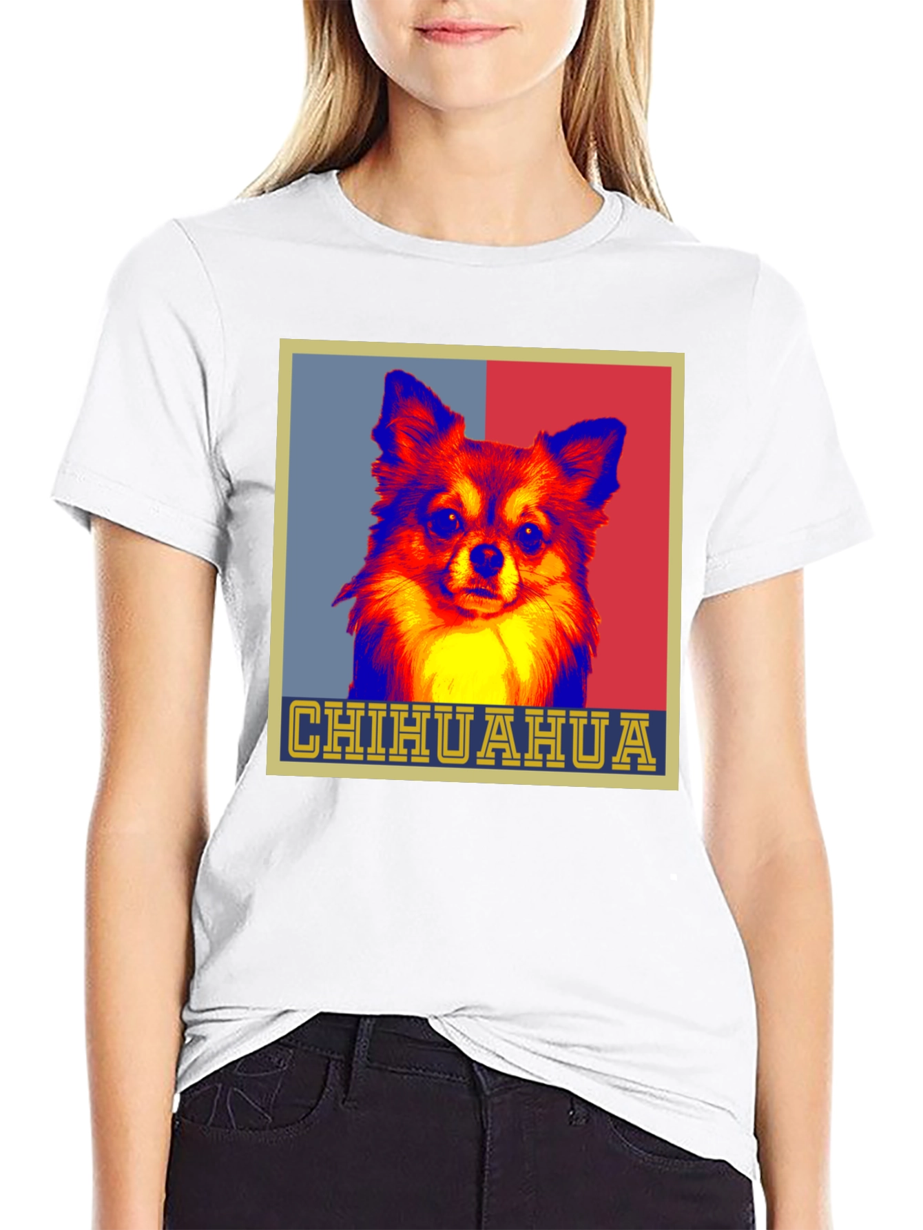 Chihuahua Dog Pop Art Graphic Print Tee