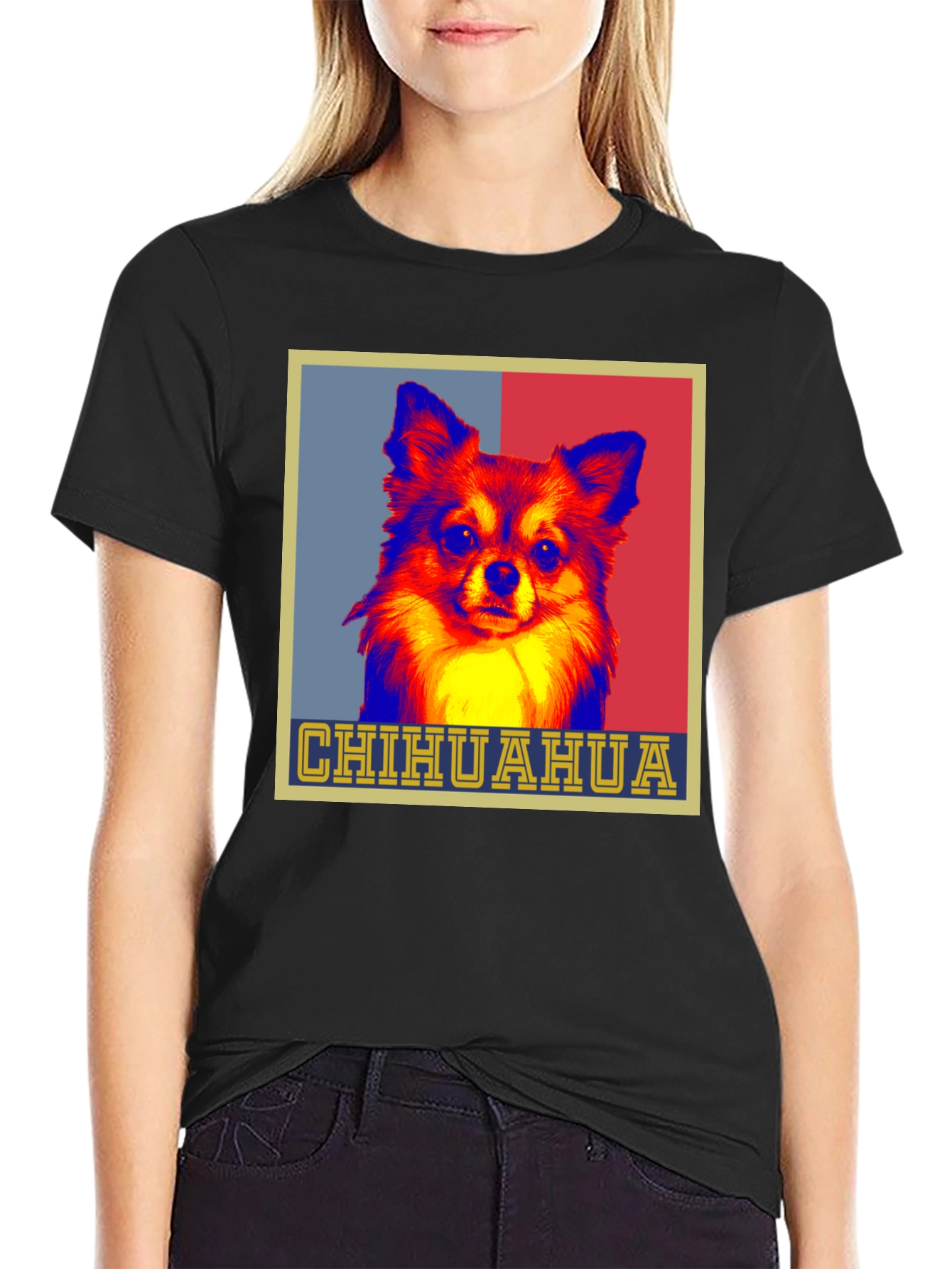 Chihuahua Dog Pop Art Graphic Print Tee