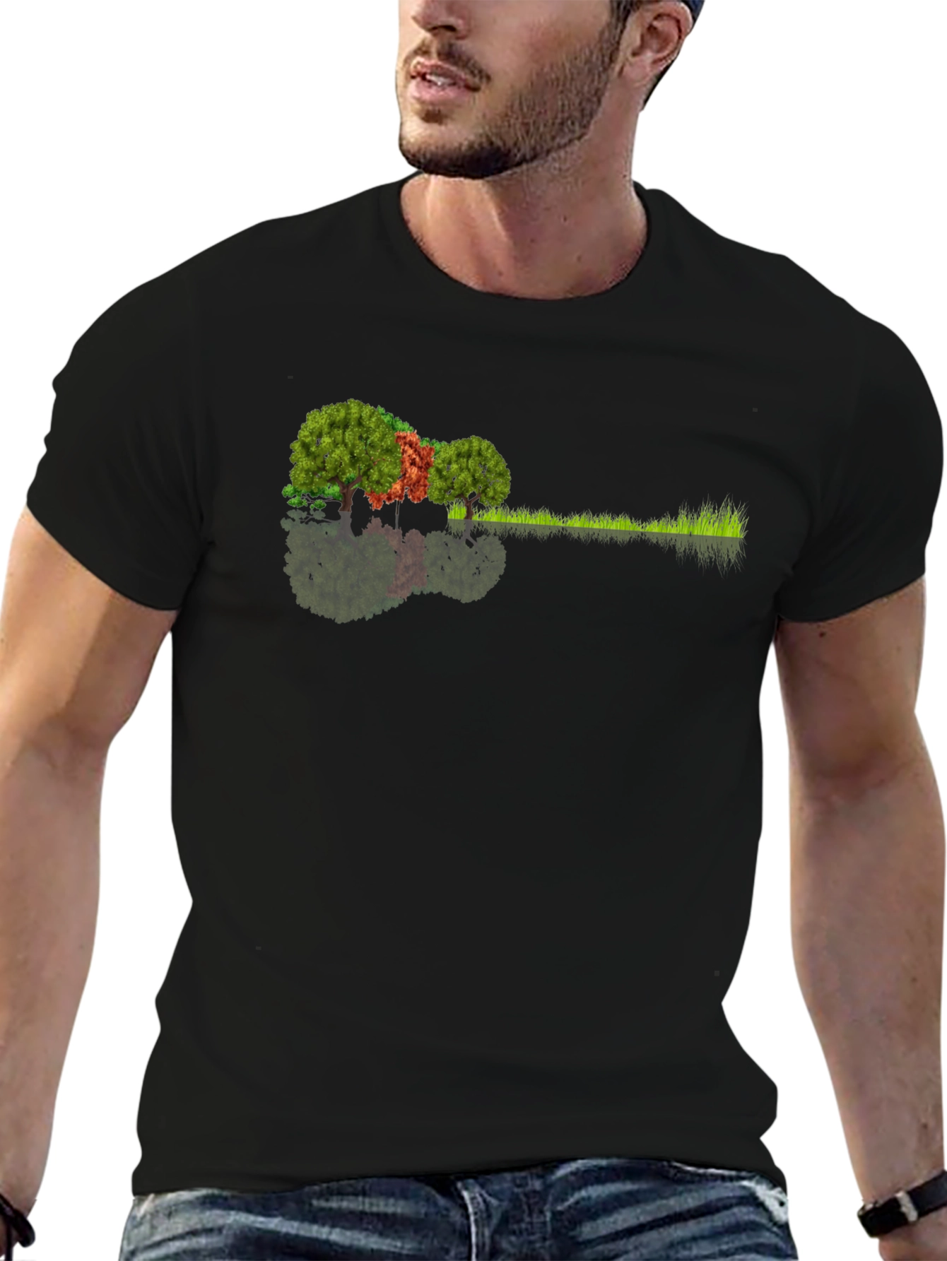 Nature Guitar Tee: Eco-Friendly Music Lovers Shirt