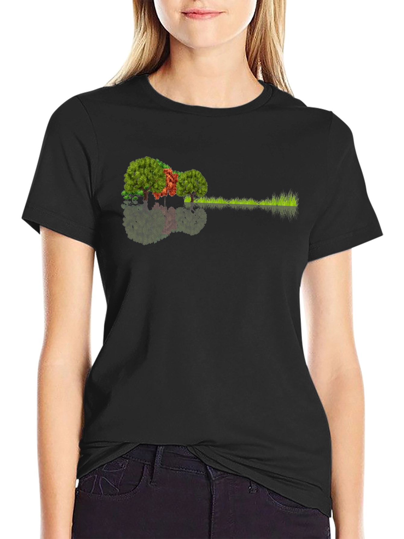 Nature Guitar Tee: Eco-Friendly Music Lovers Shirt