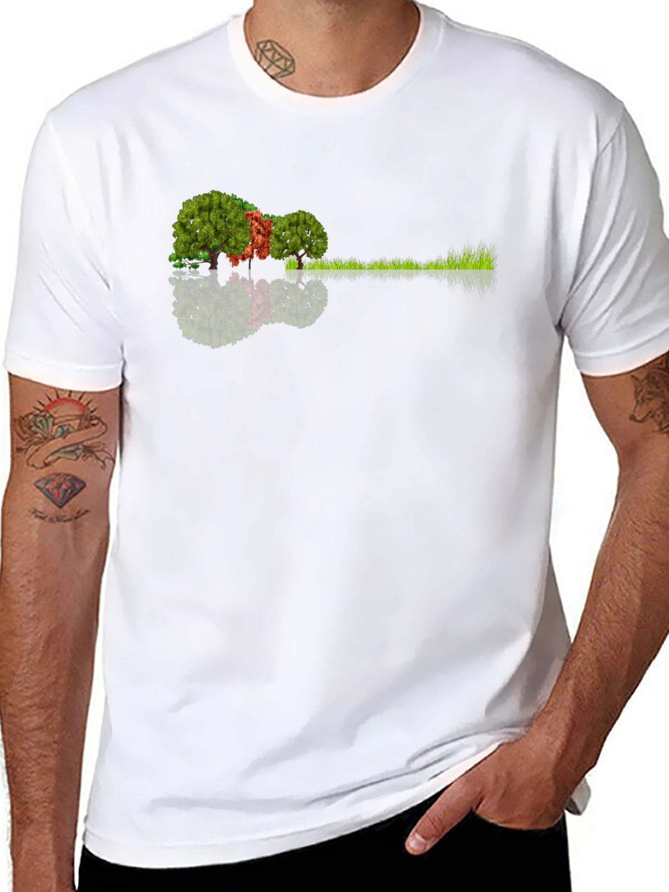 Nature Guitar Tee: Eco-Friendly Music Lovers Shirt