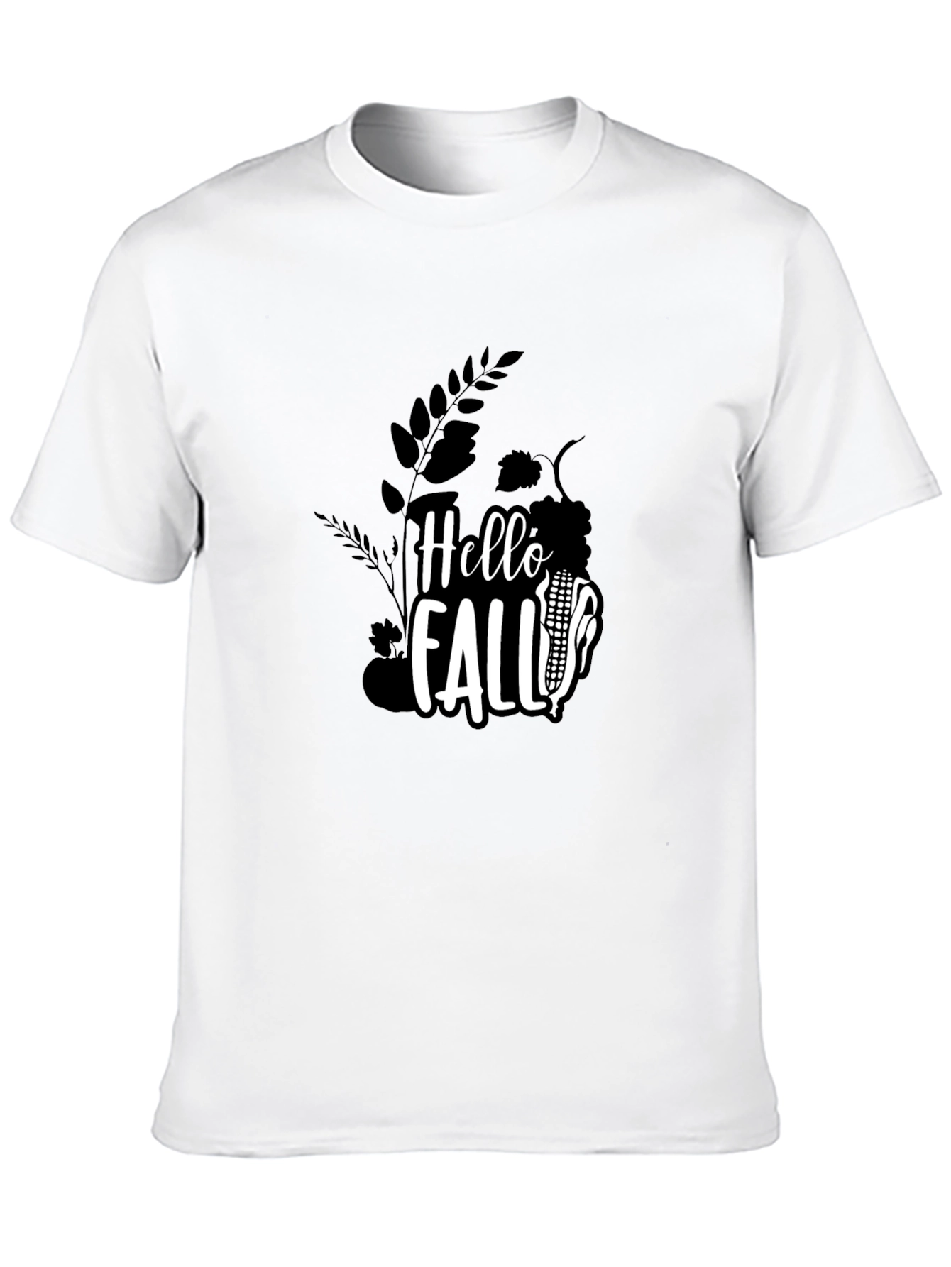 Hello Fall Graphic Tee - Black Cotton Shirt